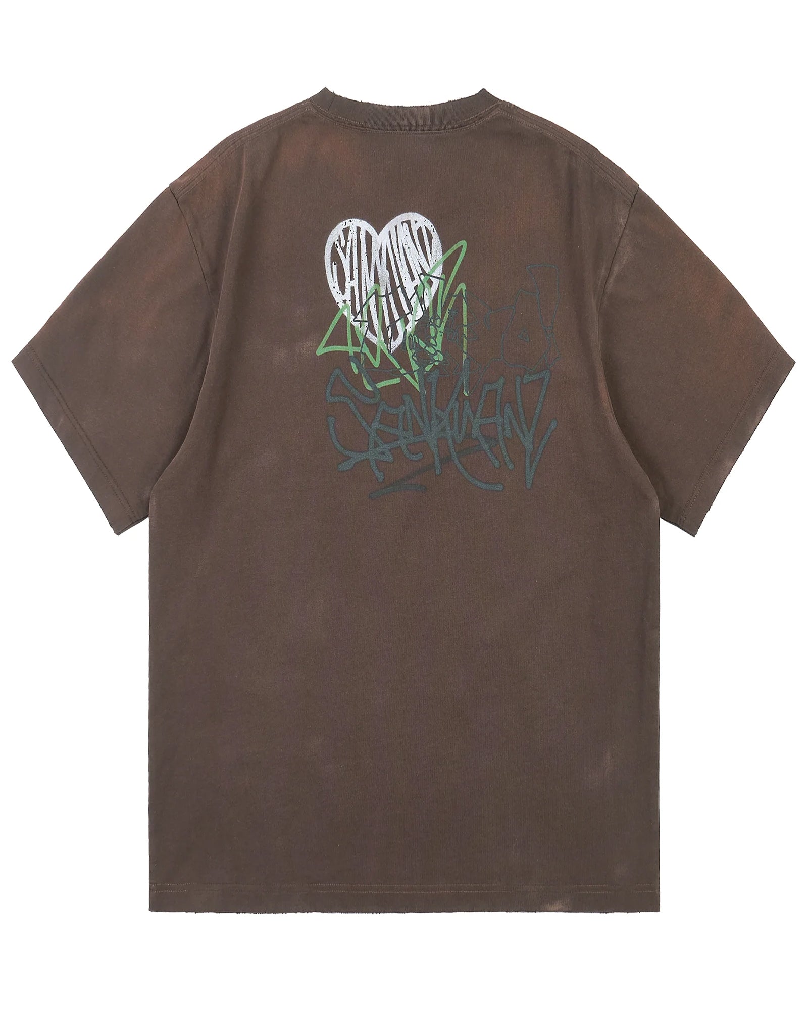 SANKUANZ・サンクアンズ - Tシャツ・カットソー BUMPY OVERSIZED GRAFFITI PRINT T-SHIRT / BROWN