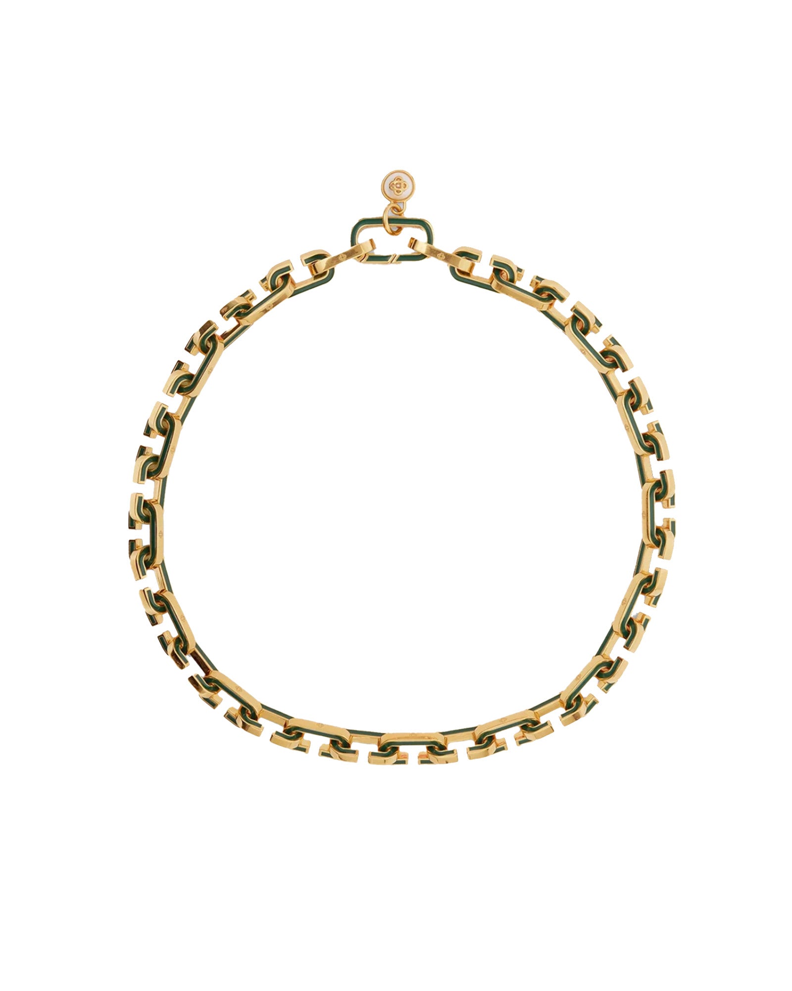 ENAMEL "C" LINK NECKLACE / GOLD
