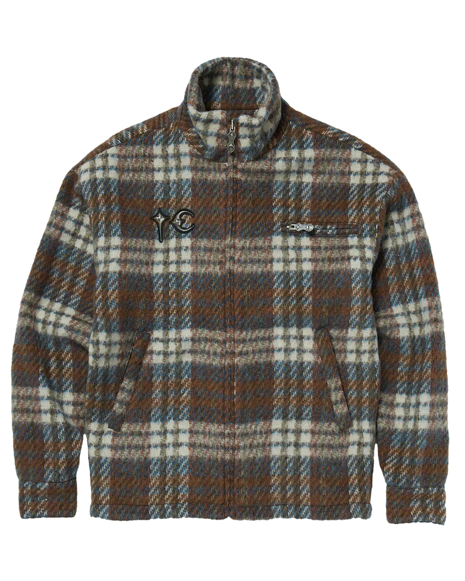 CLASSIC CHECK FULL-ZIP JACKET / BLUE/ORANGE