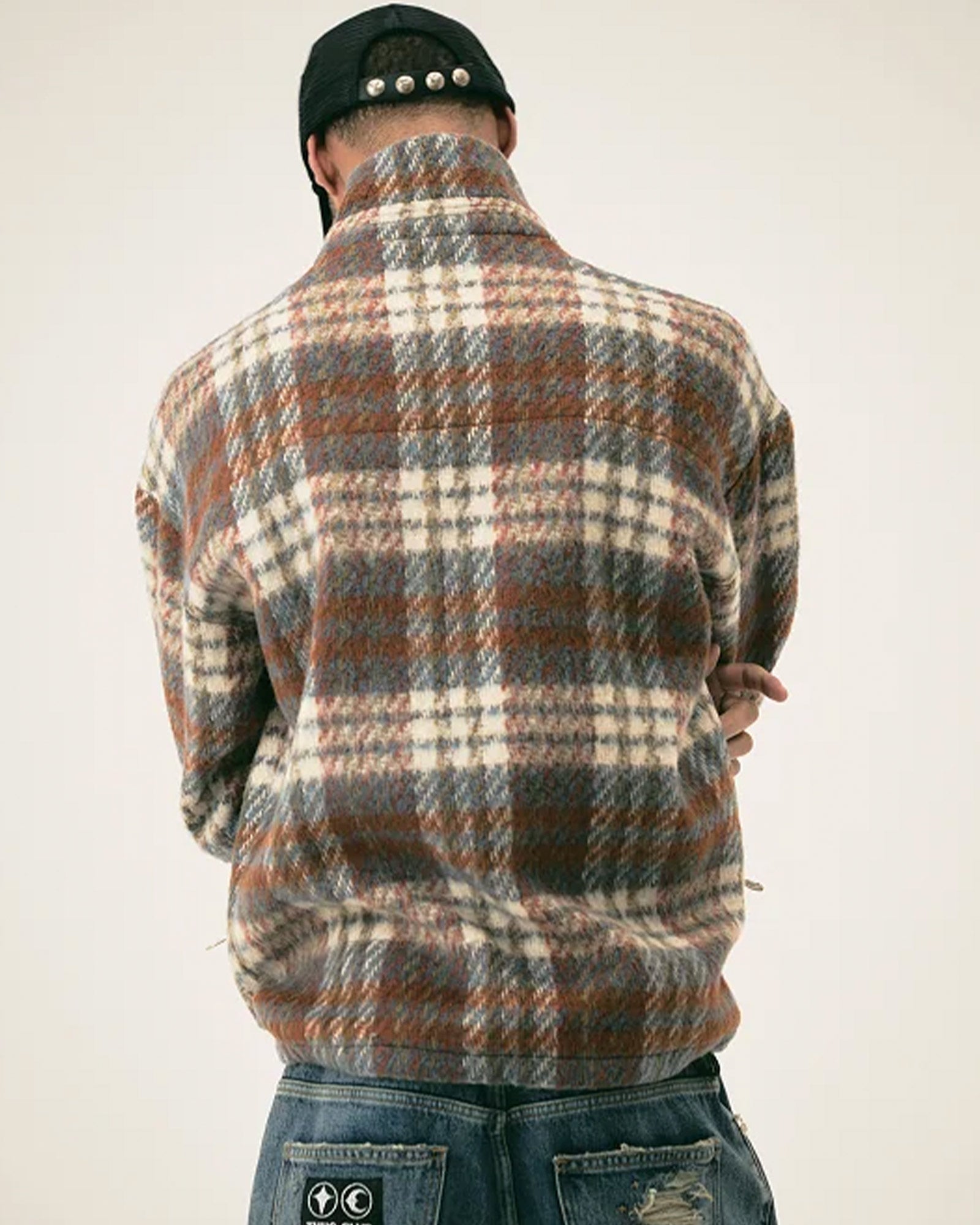 THUG CLUB・サグクラブ - パーカー・フーディ CLASSIC CHECK FULL-ZIP JACKET / BLUE/ORANGE
