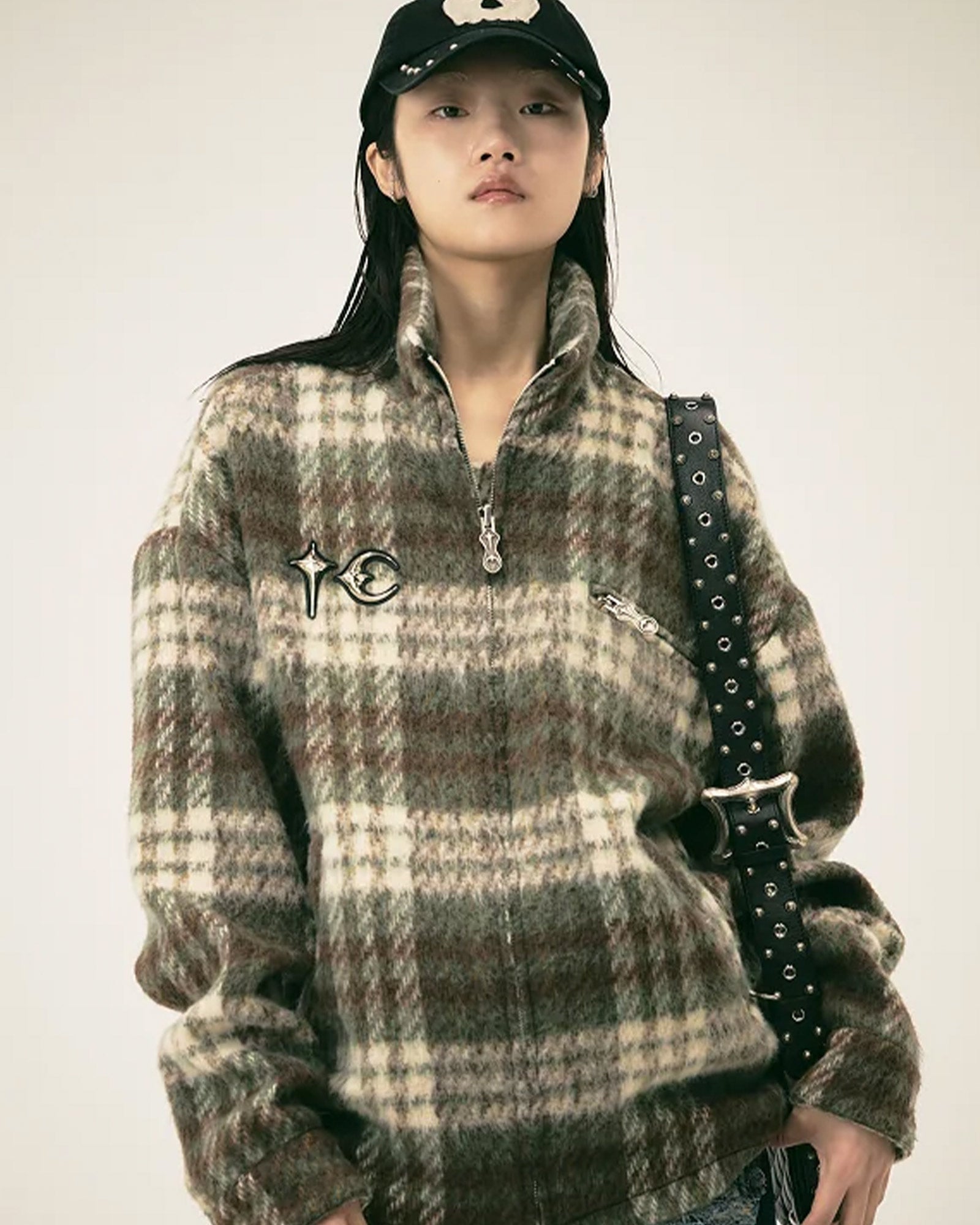 THUG CLUB・サグクラブ - パーカー・フーディ CLASSIC CHECK FULL-ZIP JACKET / GREEN/BROWN