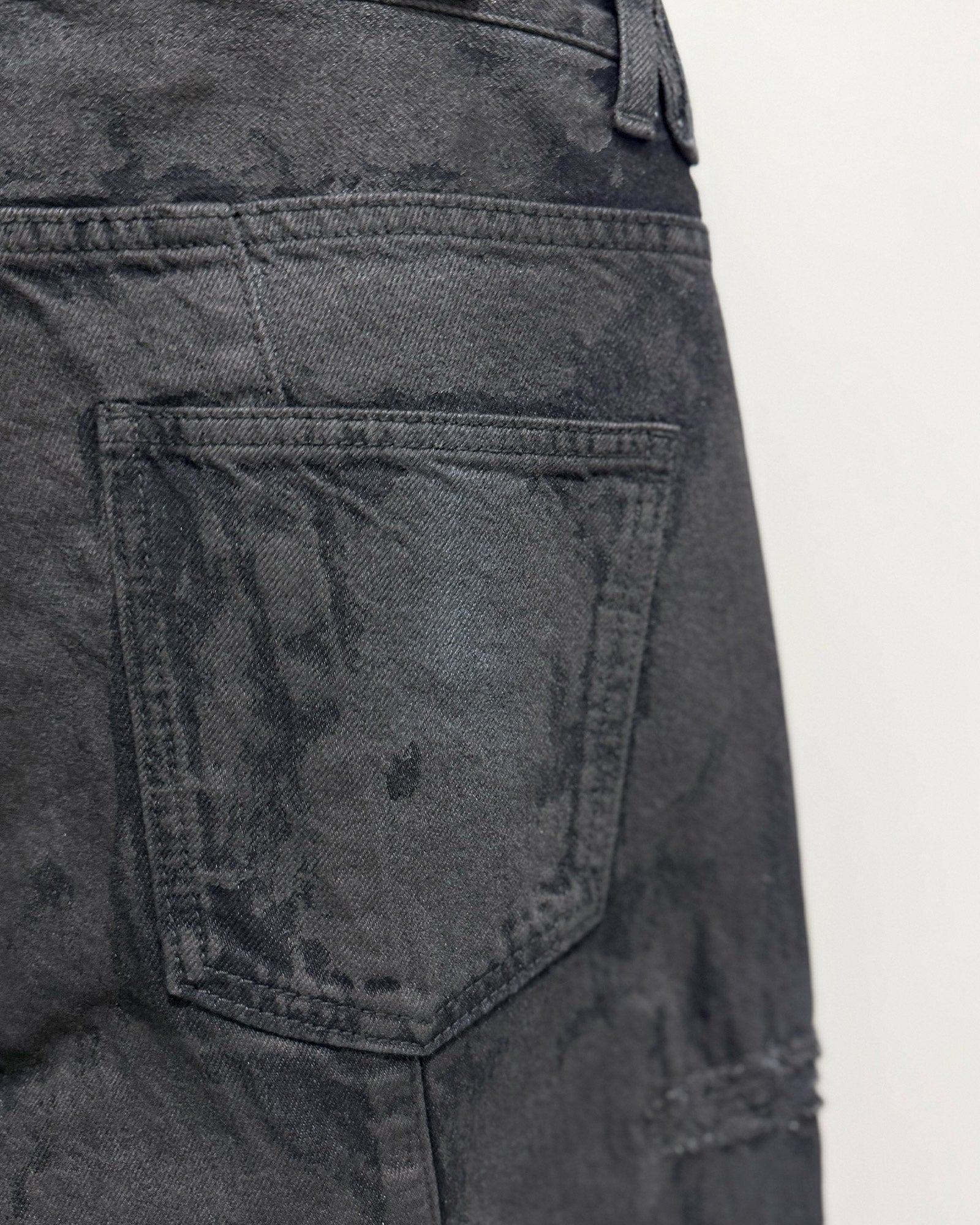 LAST NEST・ラストネスト - デニムパンツ COATING DENIM FLARE PANTS / BLACK