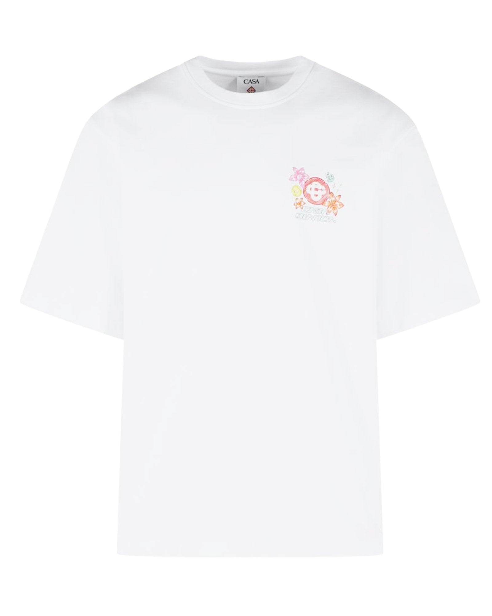 COLLAGE D'ICONES GRAPHIQUES OVERSIZED T-SHIRT / WHITE