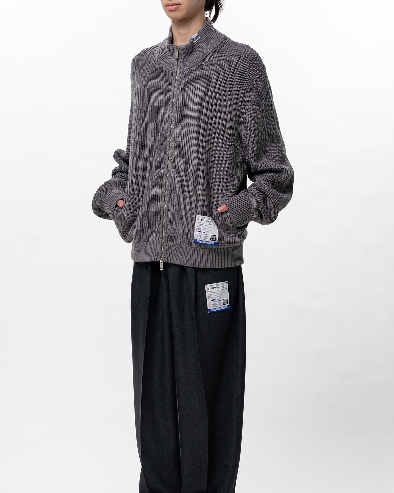 in・stru(men-tal).・イン・ストゥルメンタル - ニット・セーター COTTON HIGH DENSITY DRIVERS KNIT / LT.GRAY