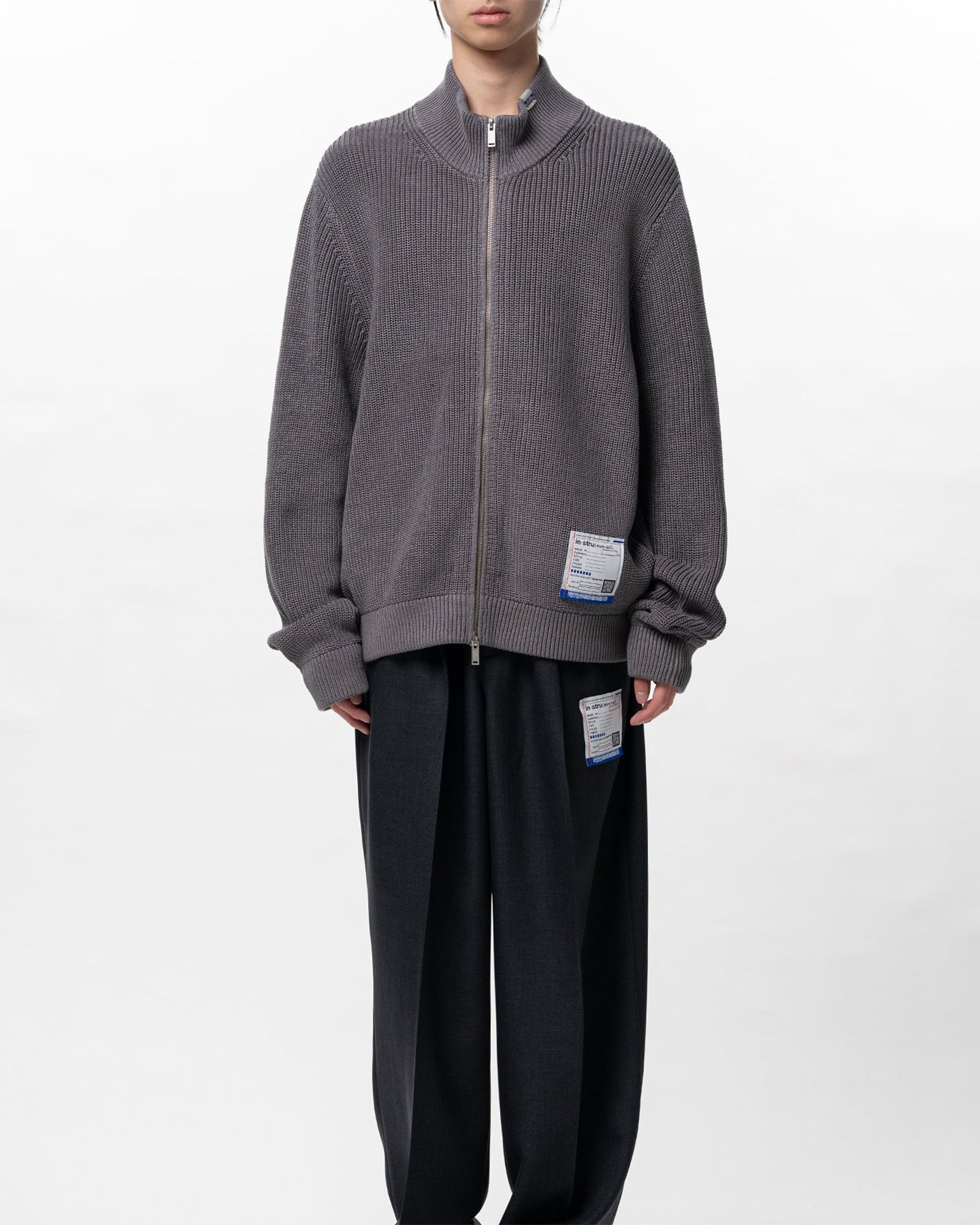 in・stru(men-tal).・イン・ストゥルメンタル - ニット・セーター COTTON HIGH DENSITY DRIVERS KNIT / LT.GRAY