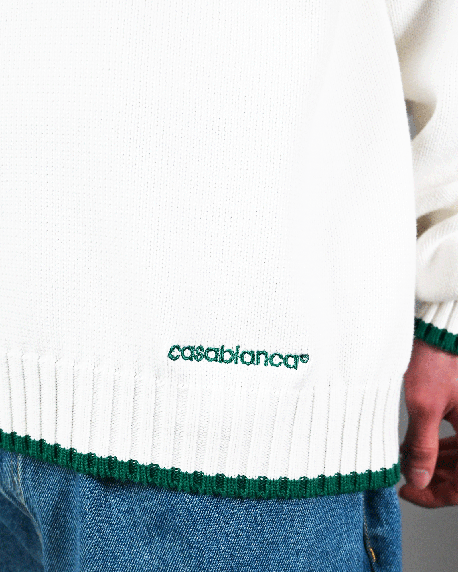 CASABLANCA (カサブランカ) COTTON INTARSIA / WHITE | Detail CASABLANCA (カサブランカ) COTTON INTARSIA / WHITE | Detail