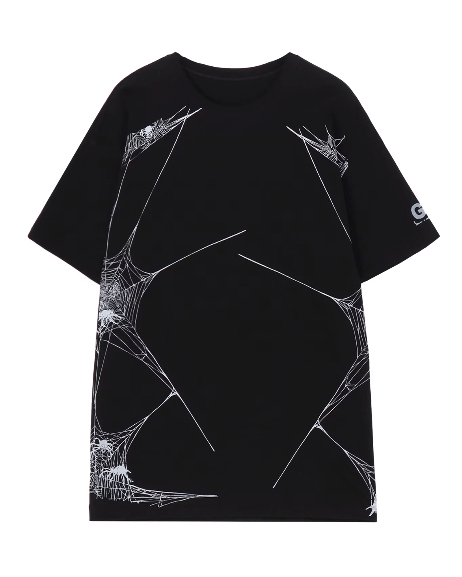 COTTON JERSEY SPIDER WEB T-SHIRT / BLACK
