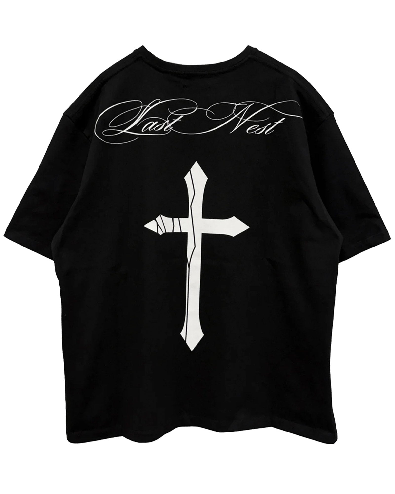 CRACKED CROSS LOGO T-SHIRTS / BLACK
