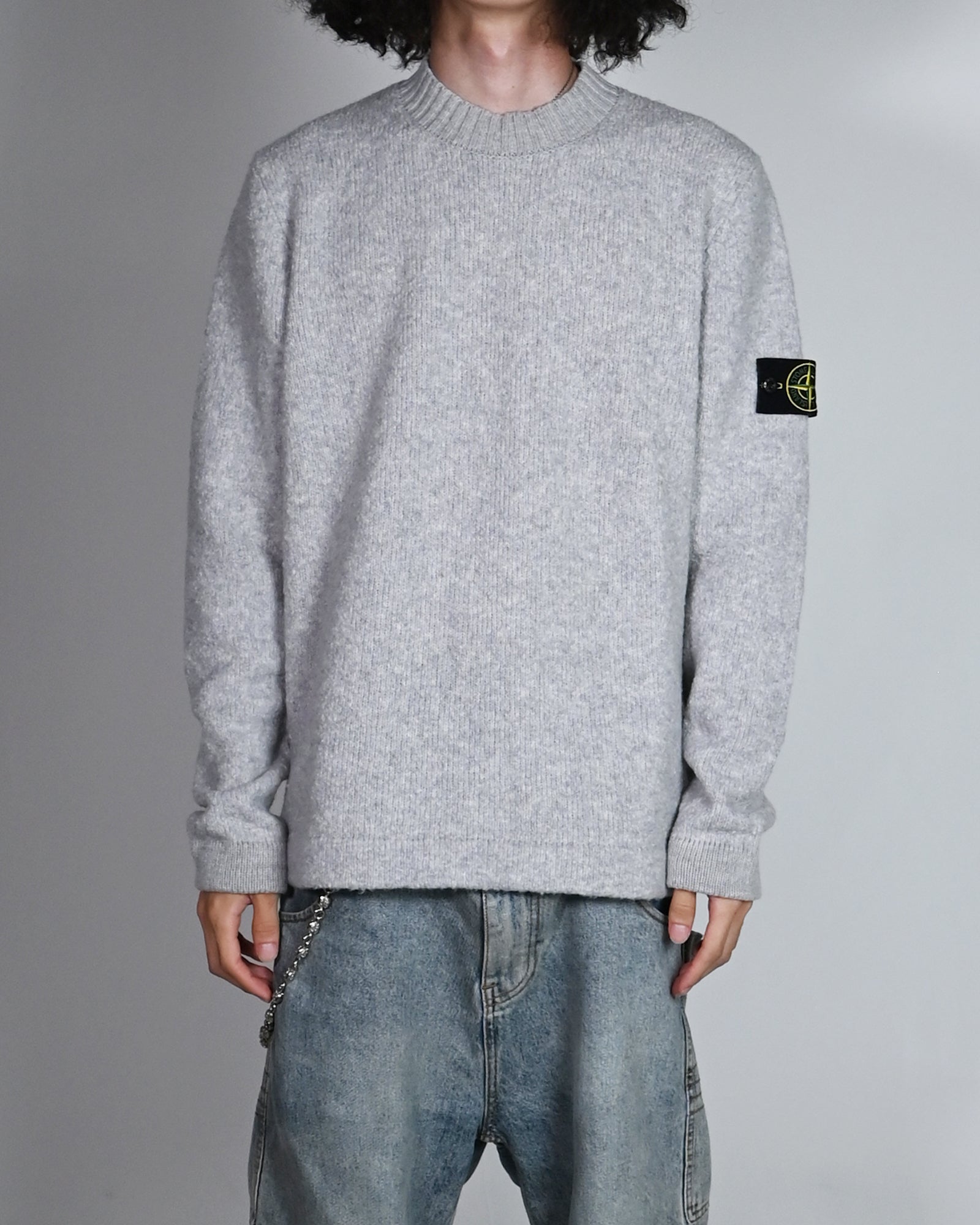 STONE ISLAND・ストーンアイランド - ニット・セーター CREWNECK KNIT / MELANGE GREY
