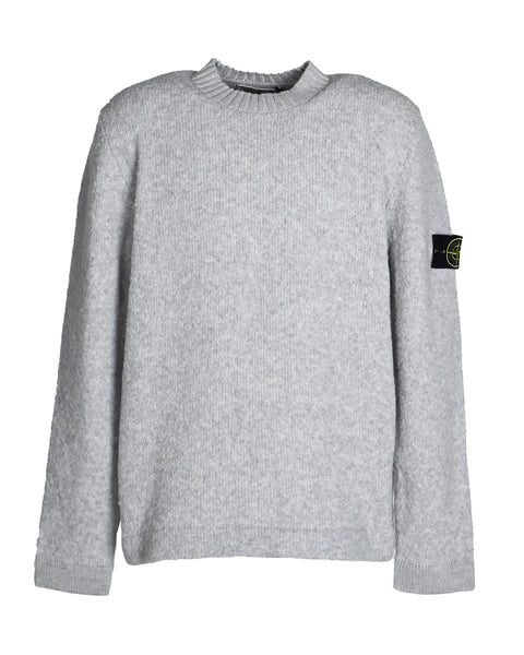 STONE  ストーンアイランド ニット セーター グレー ホワイト STONE ISLAND(ストーンアイランド) CREWNECK KNIT / MELANGE