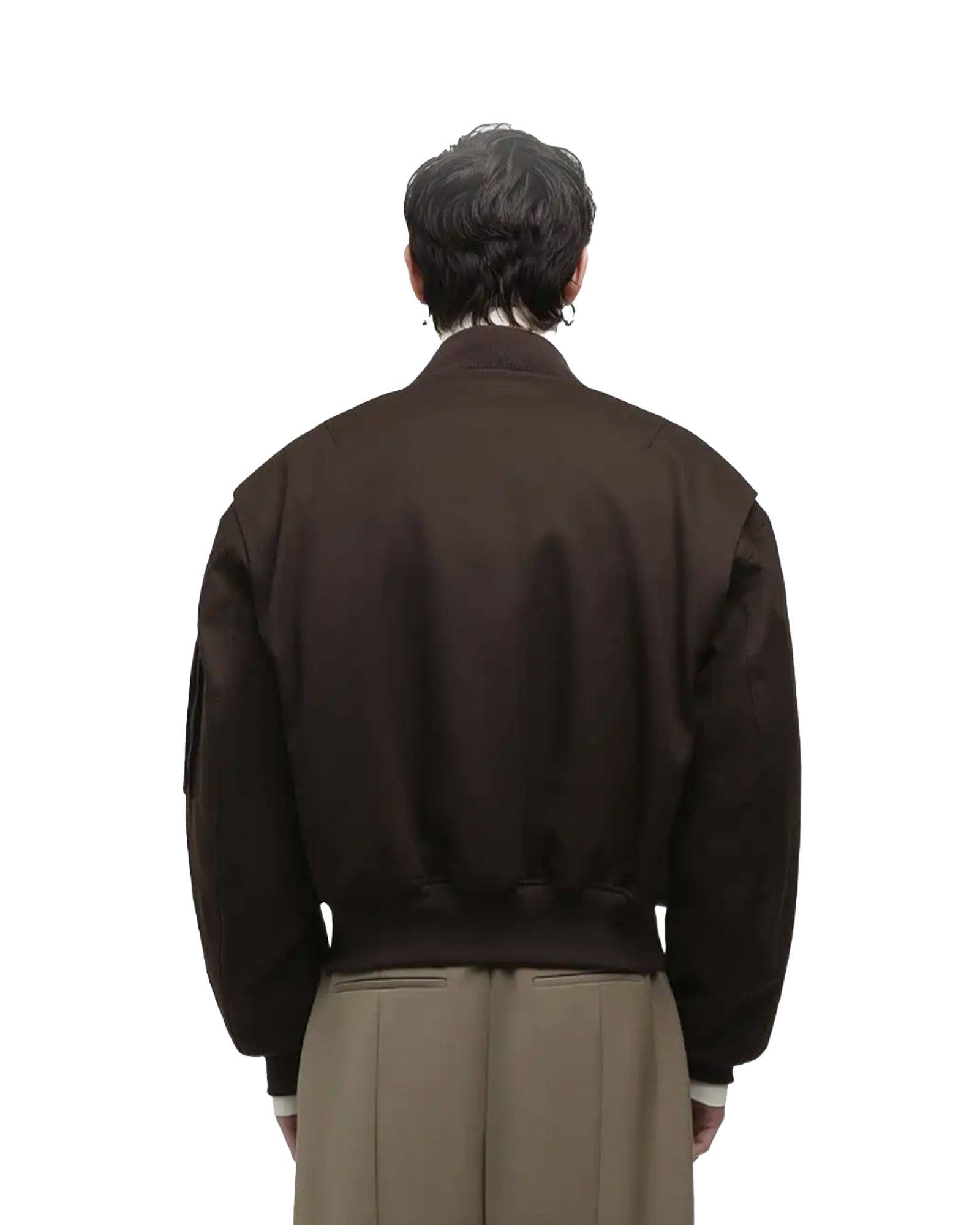 Entire studios・entire studio -  CROPPED BROAD BOMBER SUITING / BROWN