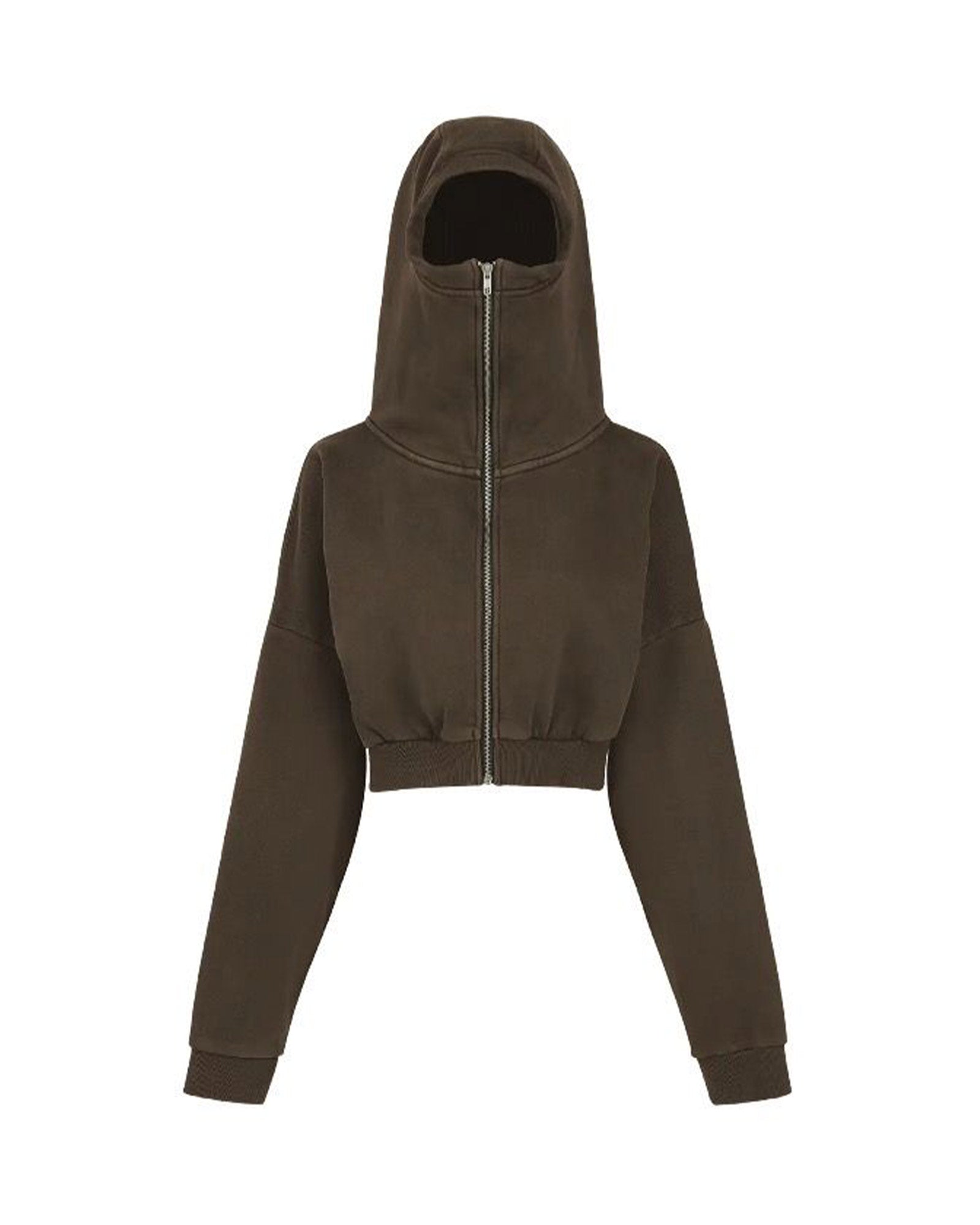 Entire studios・エンタイアスタジオ - パーカー・フーディ CROPPED FULL ZIP / BRUNETTE