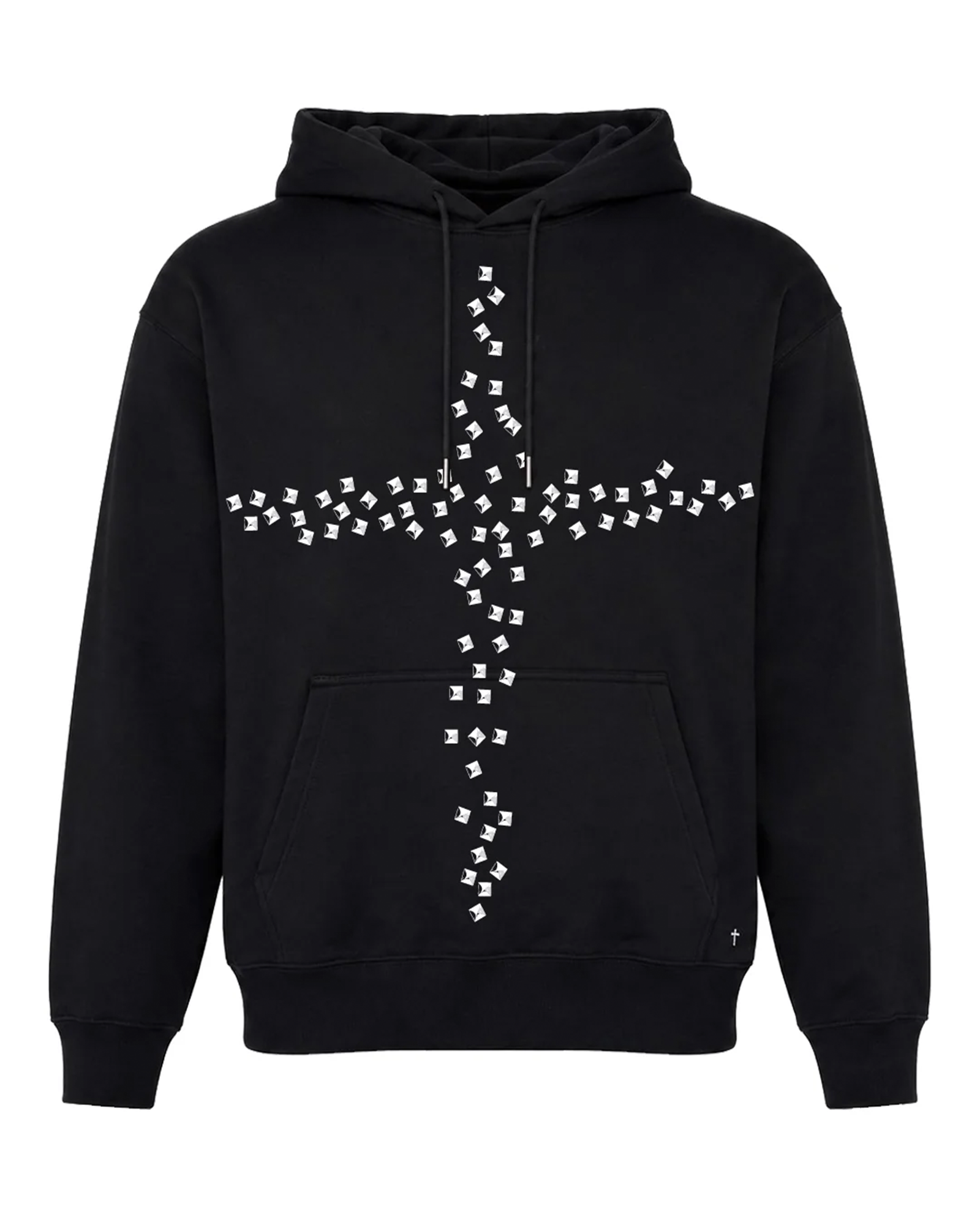 LAST NEST・ラストネスト - パーカー・フーディ CROSS STUDS PRINT HOODIE / BLACK