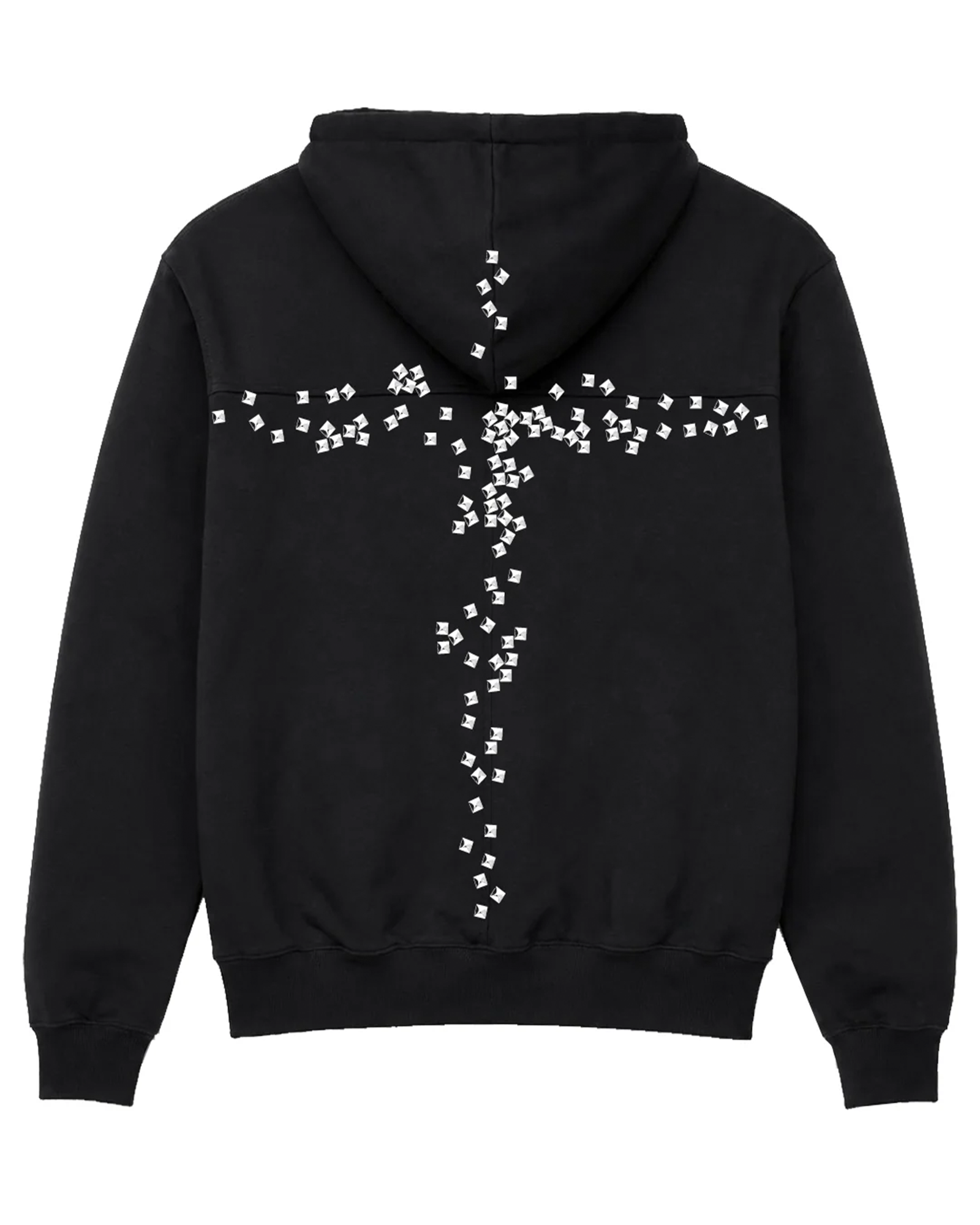 LAST NEST・ラストネスト - パーカー・フーディ CROSS STUDS PRINT HOODIE / BLACK