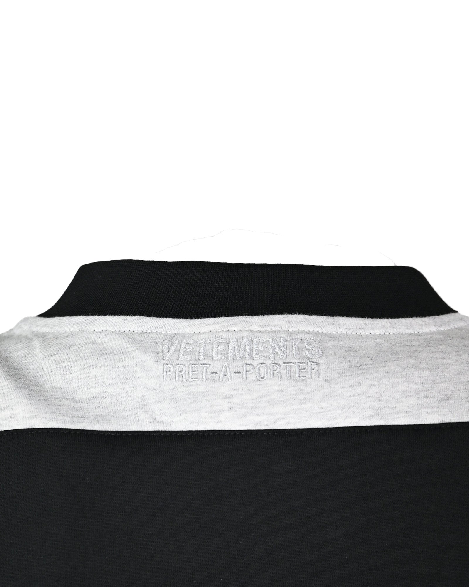 VETEMENTS・Vetements -  CUT-UP V-NECK T-SHIRT / BLK/GEY