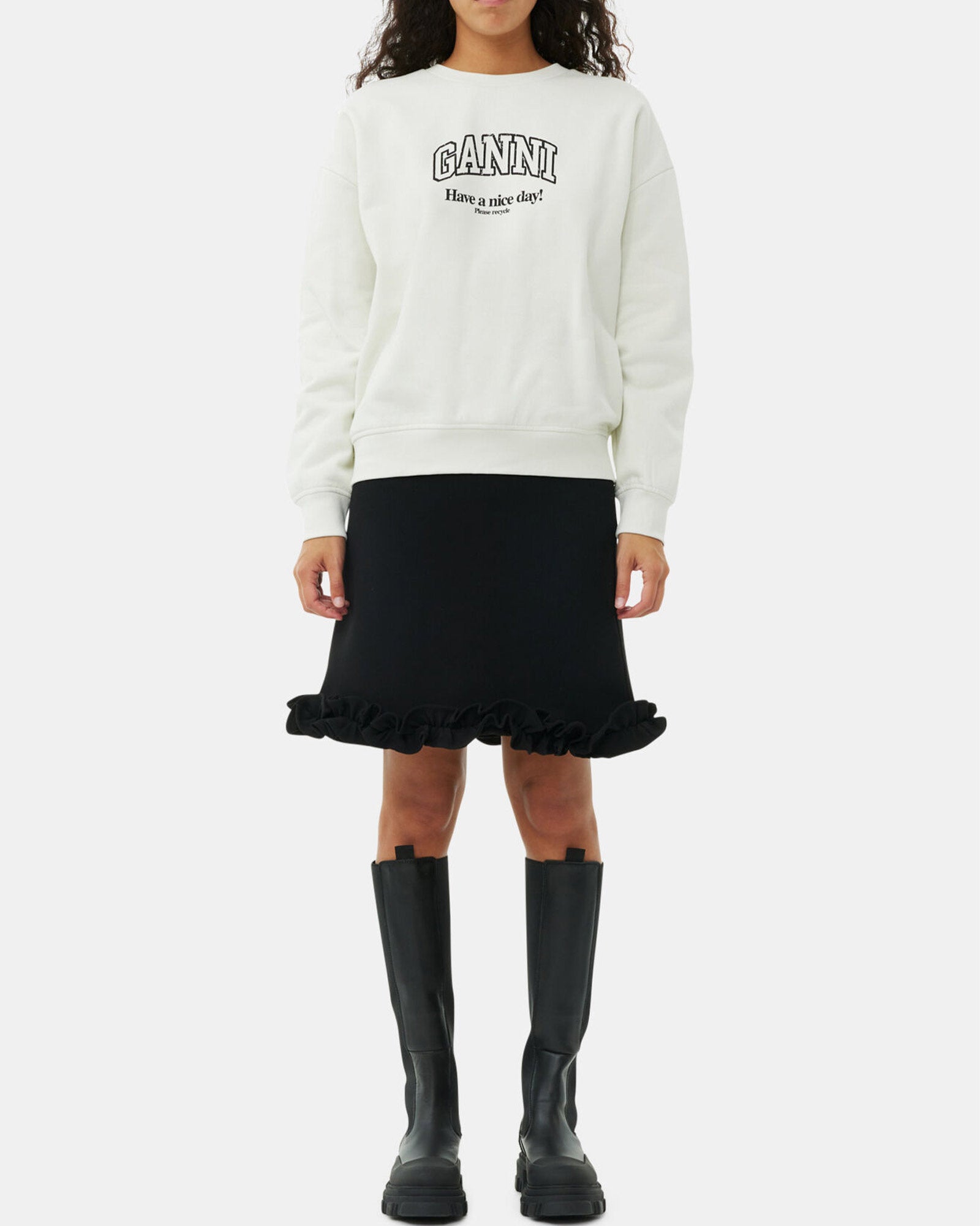 GANNI・ガニー - ブーツ CLEATED HIGH CHELSEA BOOT BLACK STITCH / BLACK