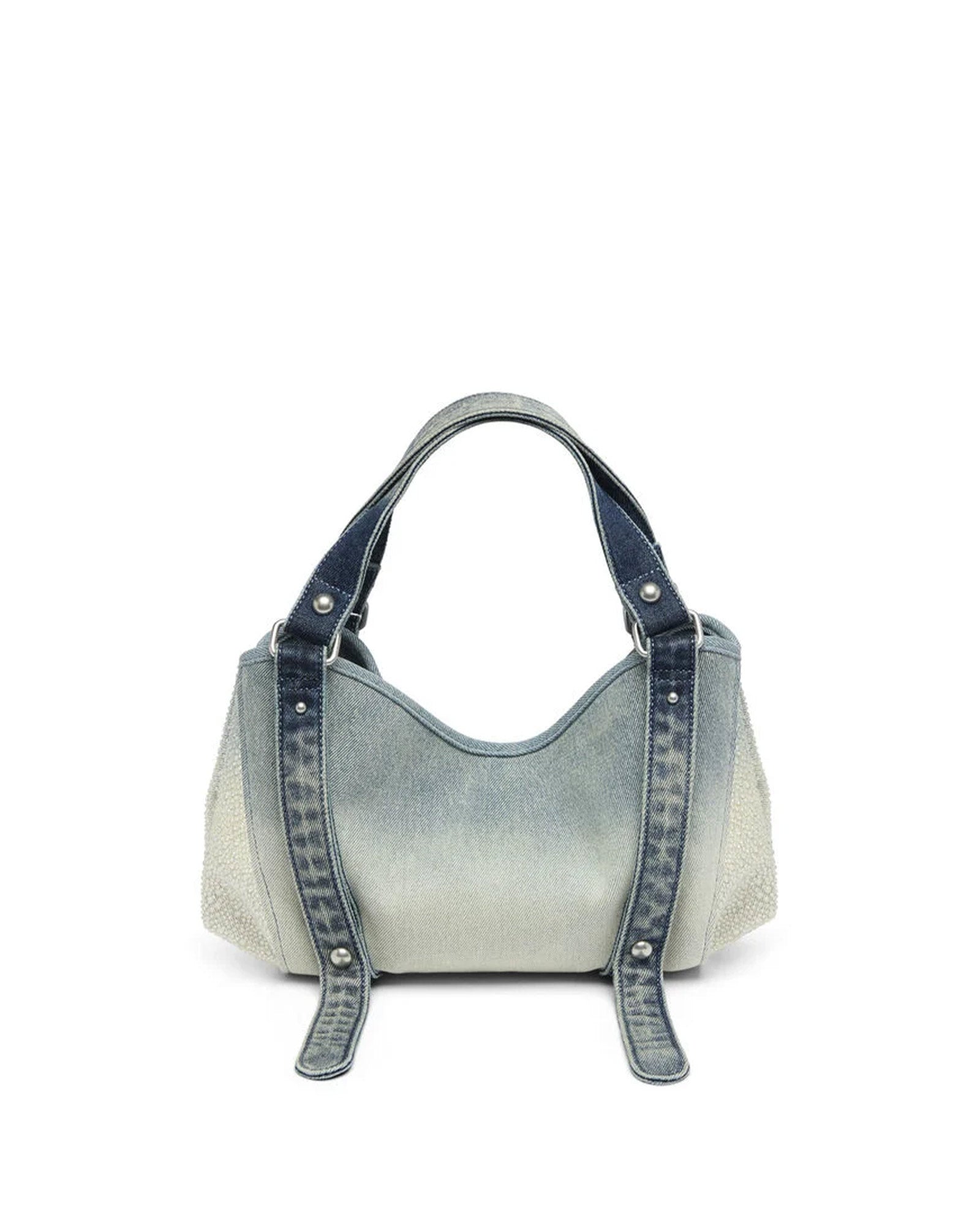 DIESEL・diesel -  D-ONE-SMALL TOP-HANDLE BAG IN CRYSTAL SOLARISED DENIM / BLUE