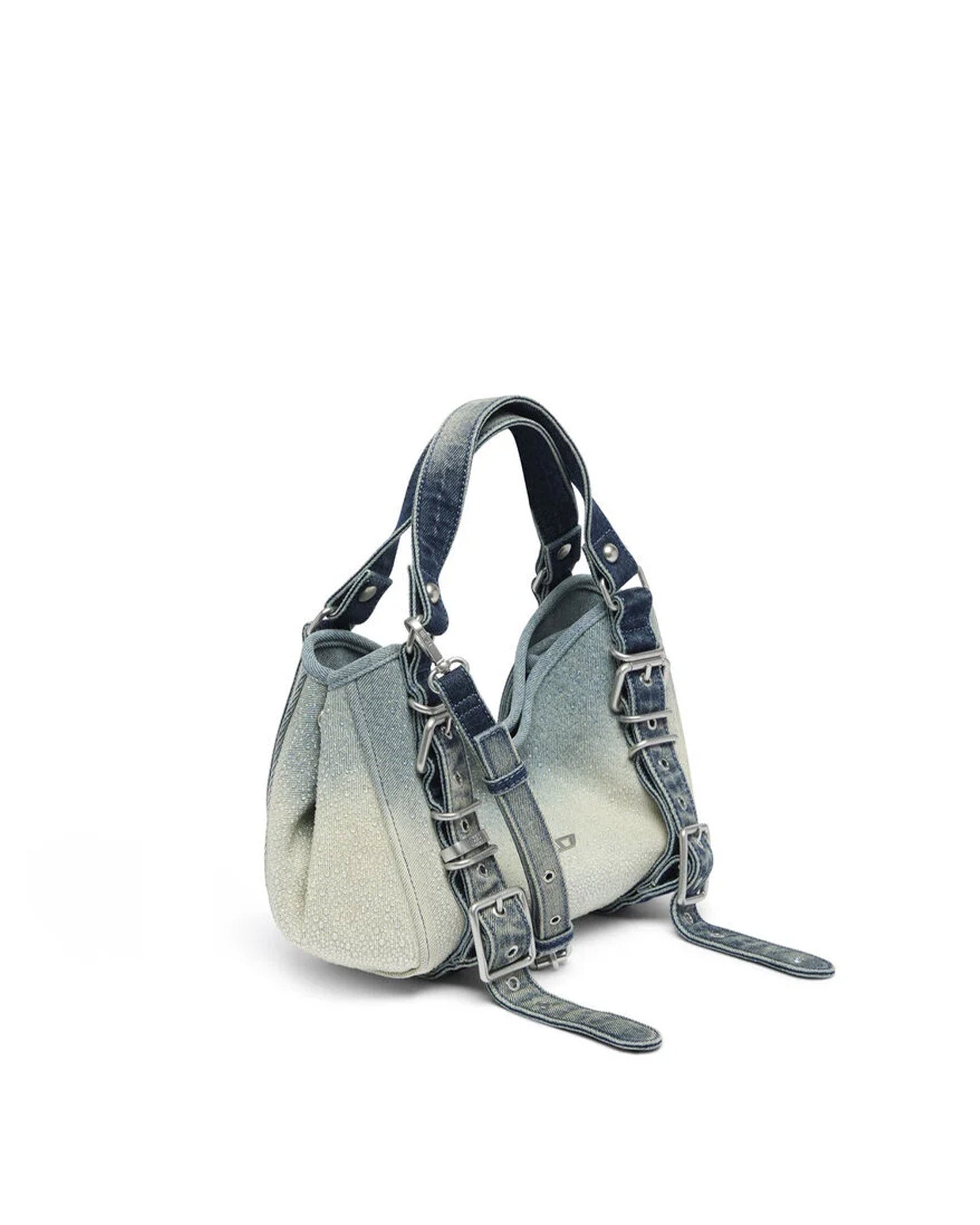 DIESEL・diesel -  D-ONE-SMALL TOP-HANDLE BAG IN CRYSTAL SOLARISED DENIM / BLUE