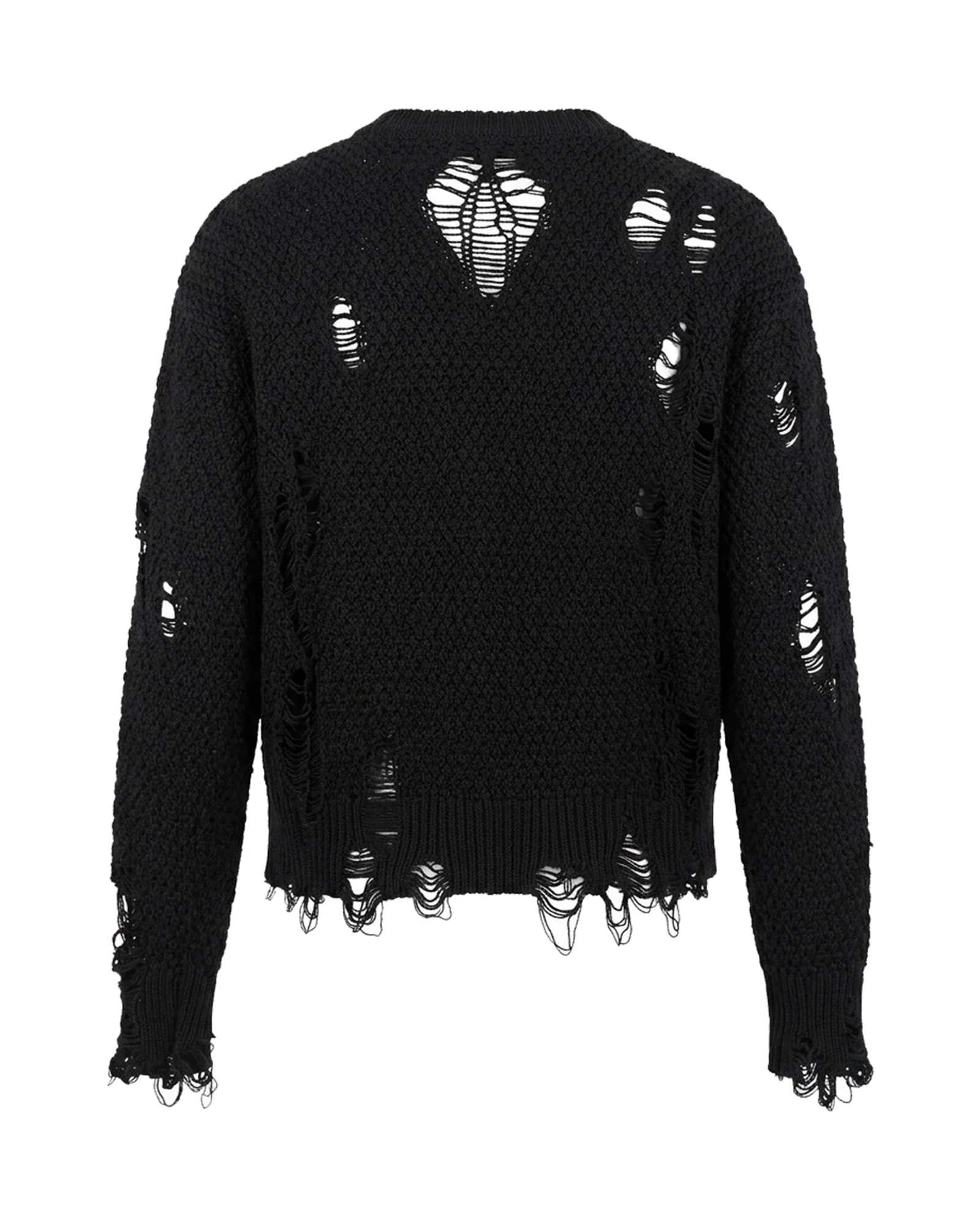 LAST NEST・ラストネスト - ニット・セーター DAMAGED CARDIGAN / BLACK