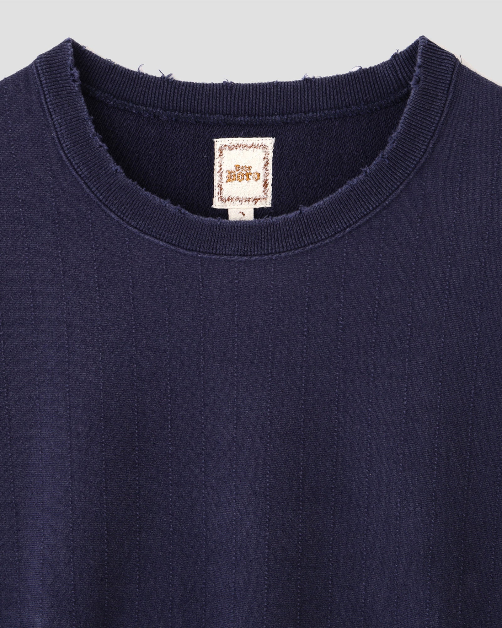 DEAR BORO・ディア・ボロ - スウェット DEAR BORO SASHIKO CREW NECK SWEATSHIRTS / BLUE