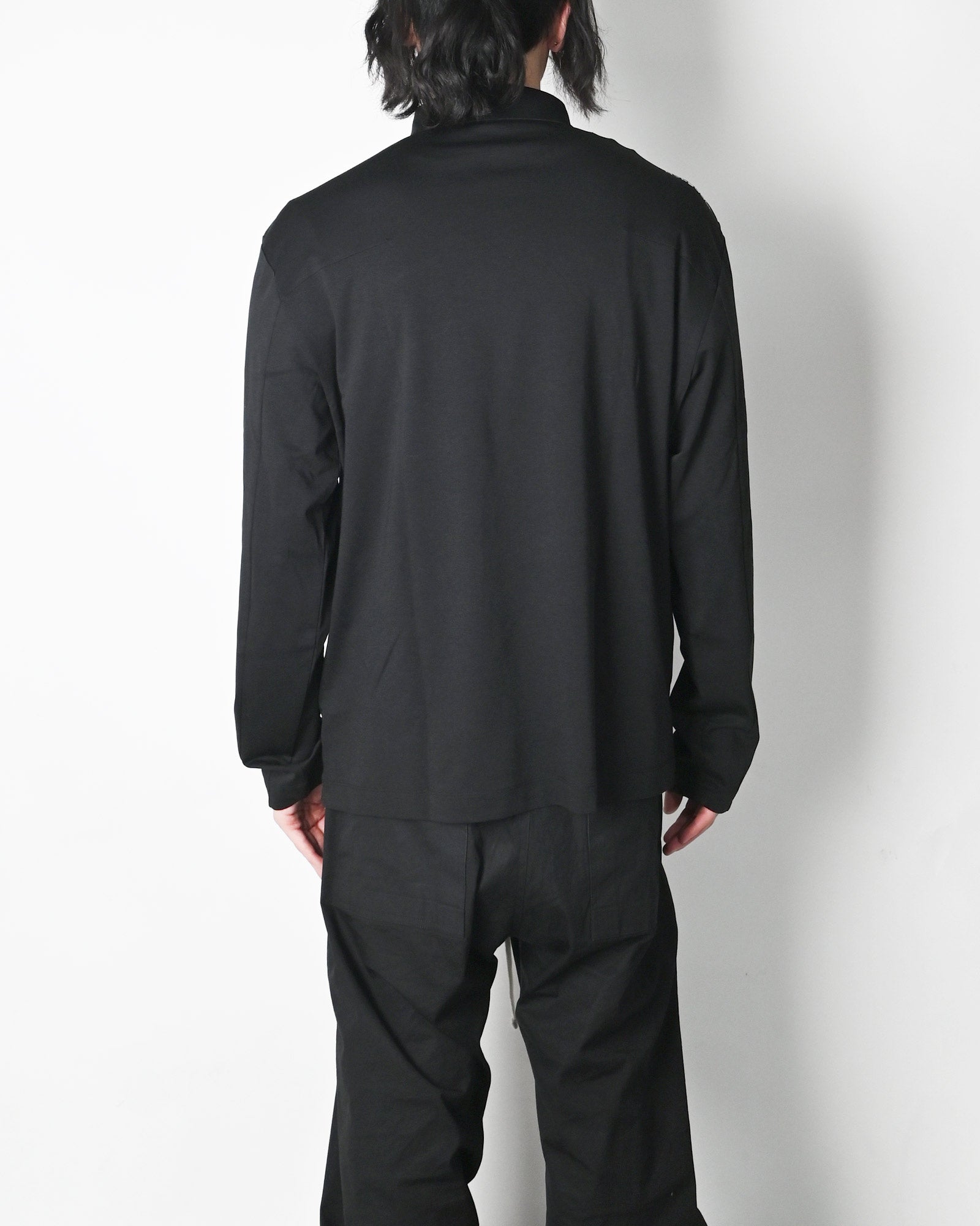 HYPEGOLF・ハイプゴルフ - L/S Tシャツ DIAGONAL POLO LONG SLEEVES / BLACK