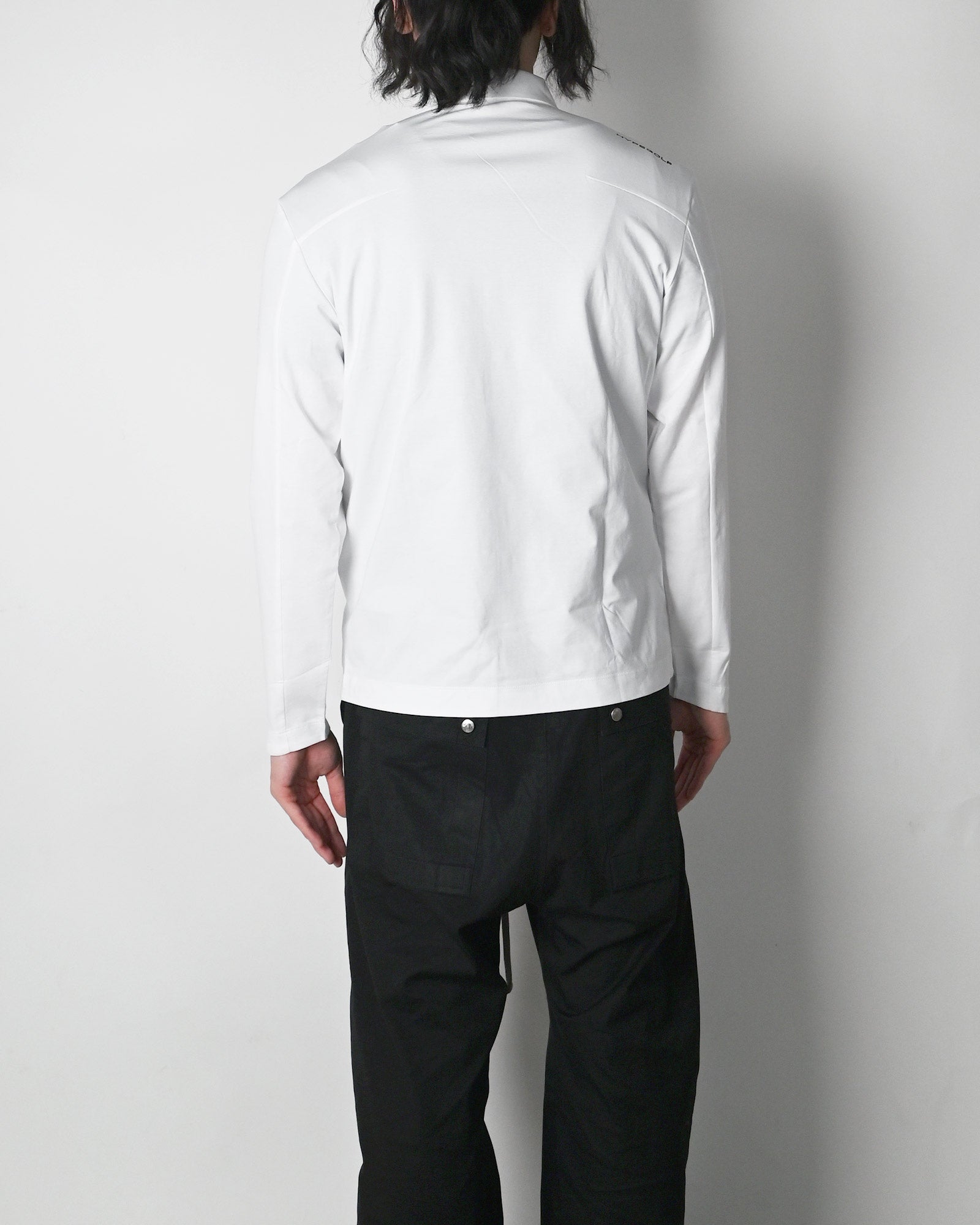 HYPEGOLF・ハイプゴルフ - L/S Tシャツ DIAGONAL POLO LONG SLEEVES / WHITE
