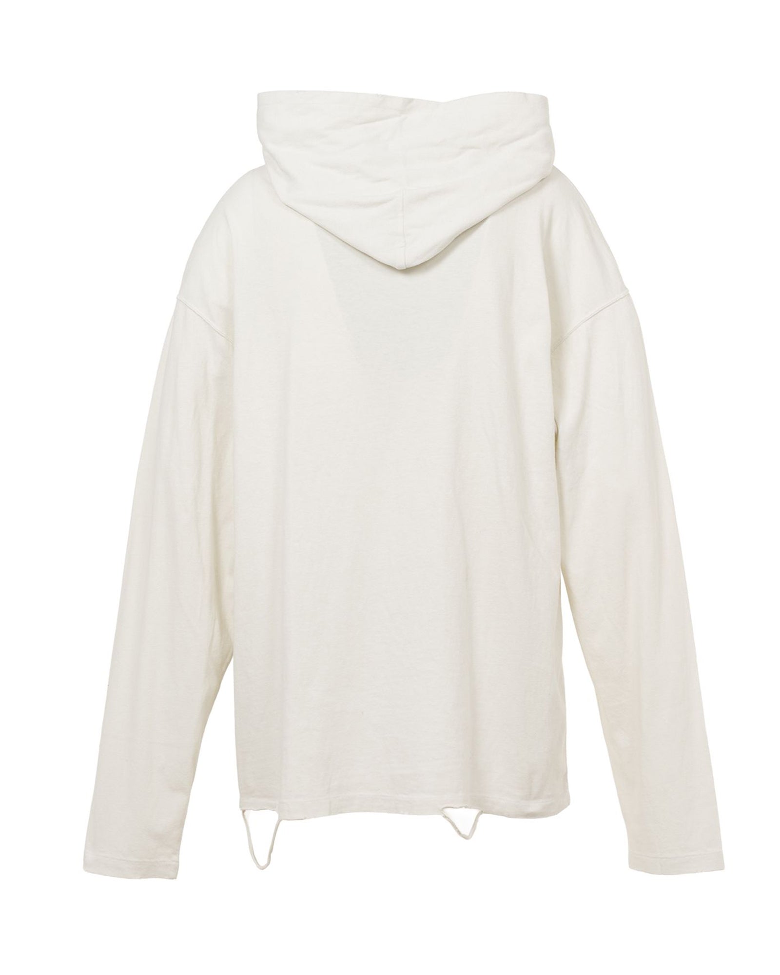 KAMIYA・Kamiya -  DISTRESSED LIGHTWEIGHT HOODIE / WHITE
