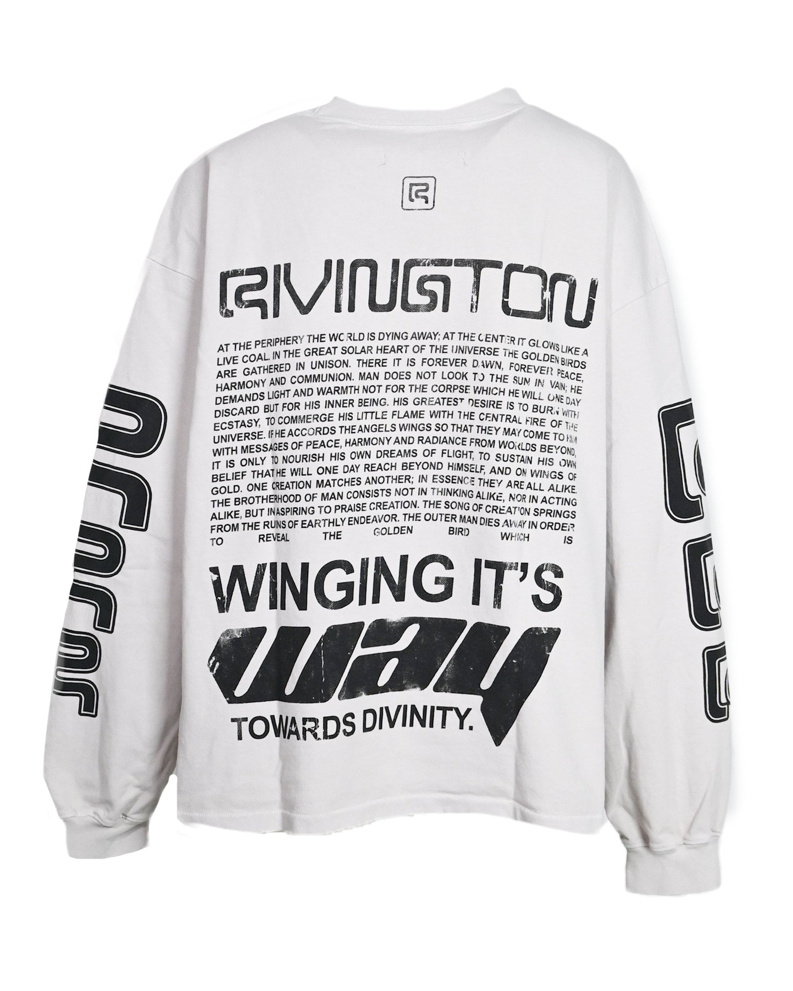 RRR123・リヴィントン ロイ レビス - L/S Tシャツ DIVINITY PAPER GARDEN LS TEE / LIGHT GREY