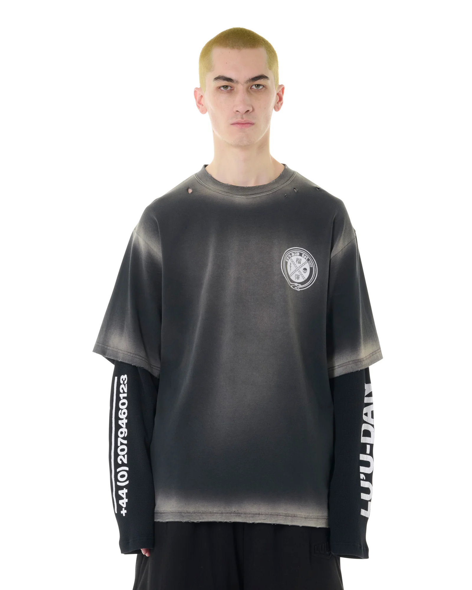 LU'UDAN・ルーダン -  DOUBLE DECK TEE / CORRODED BLACK
