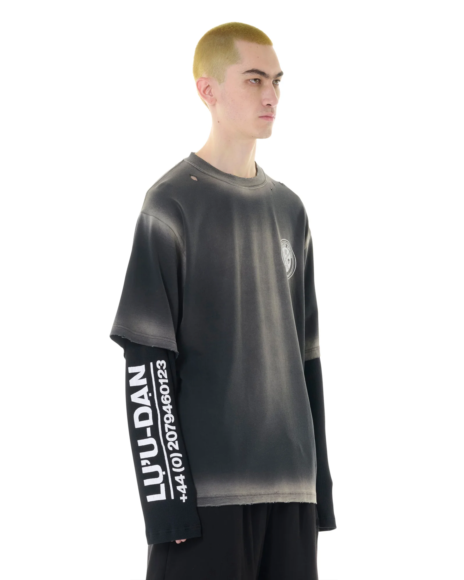 LU'UDAN・ルーダン -  DOUBLE DECK TEE / CORRODED BLACK