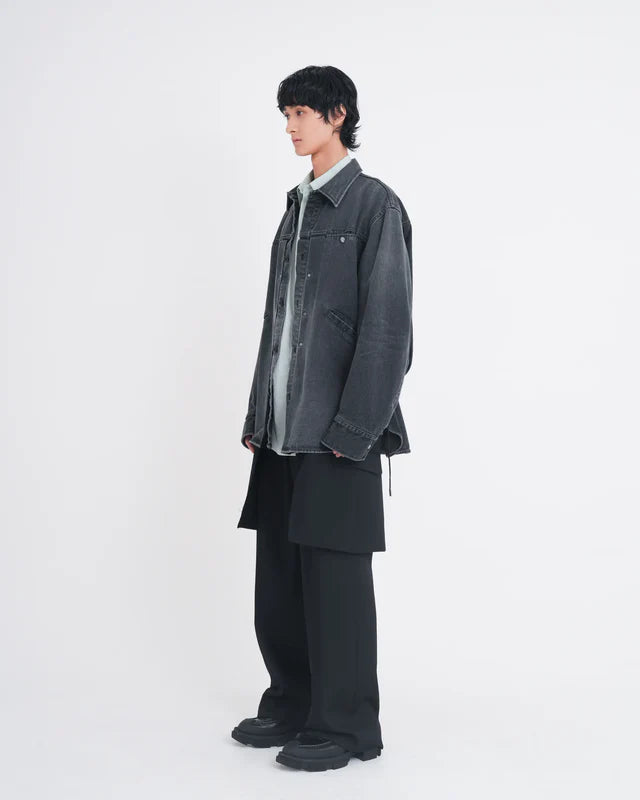 Tamme・タム - シャツ DENIM TRUCKER SHIRT / BLACK