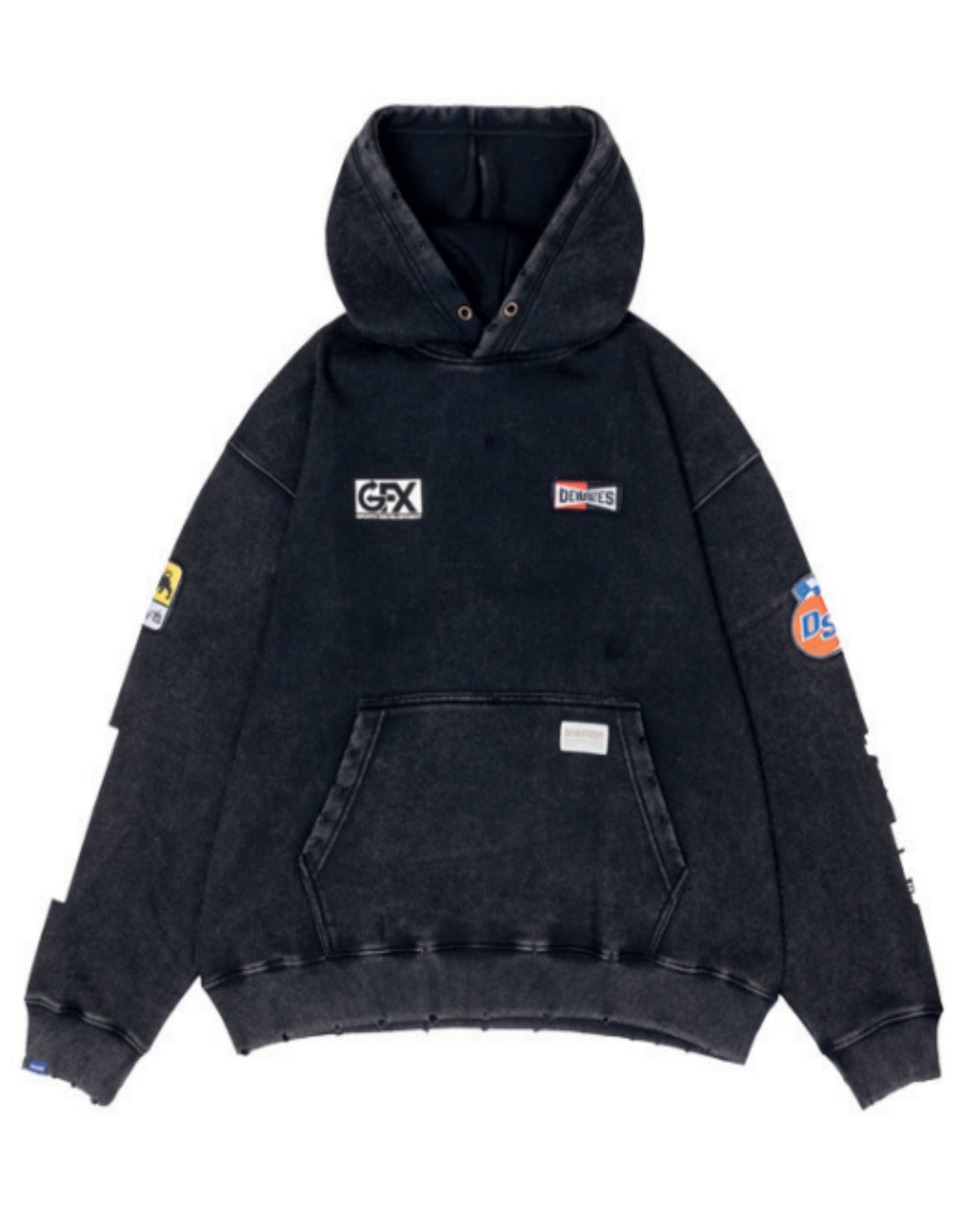 HOODED SWEATSHIRT - GARAGE - WASHED BLACK