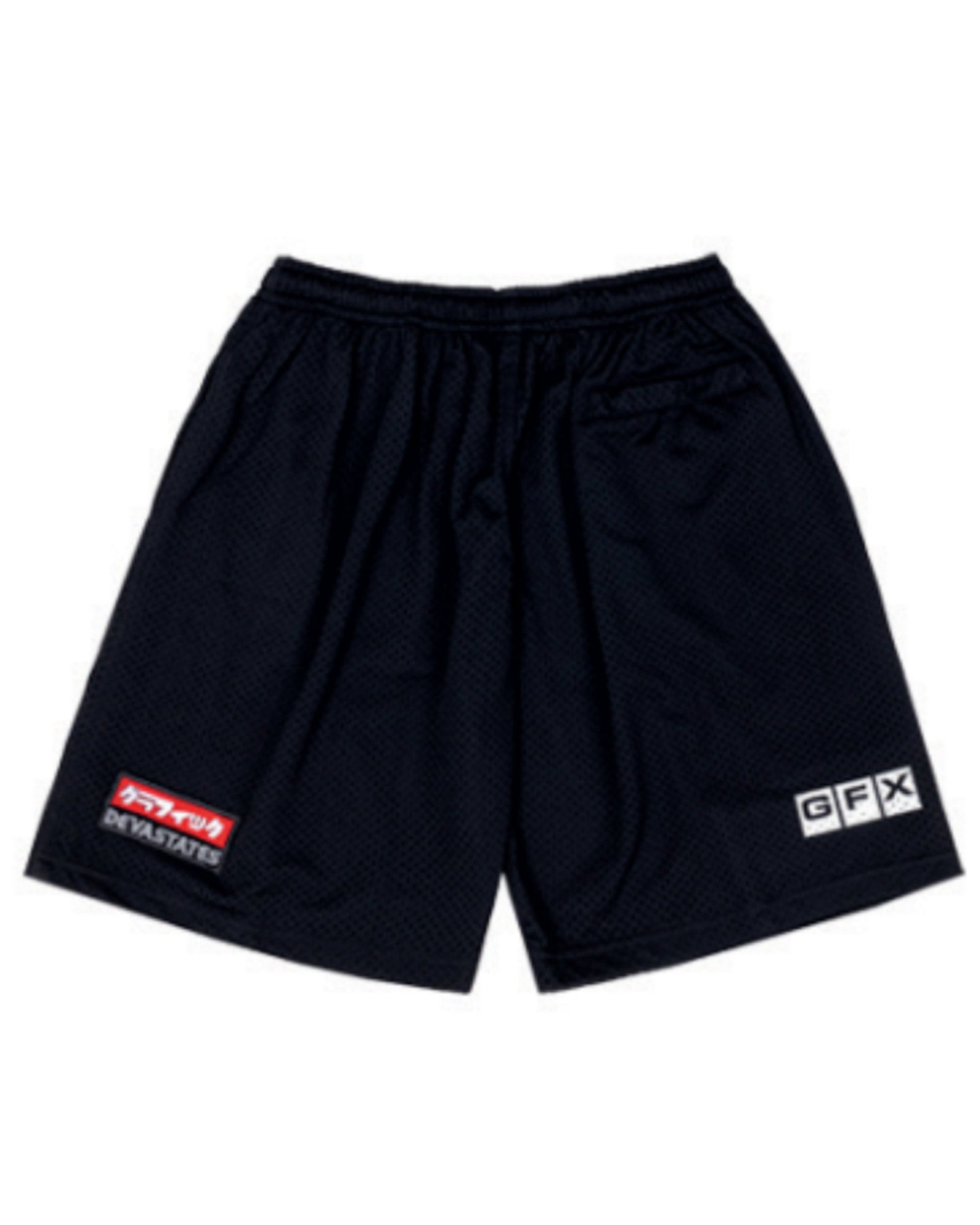DEVA STATES・ディーヴァ ステイツ - ハーフ・ショートパンツ MESH SHORTS - GARAGE - BLACK