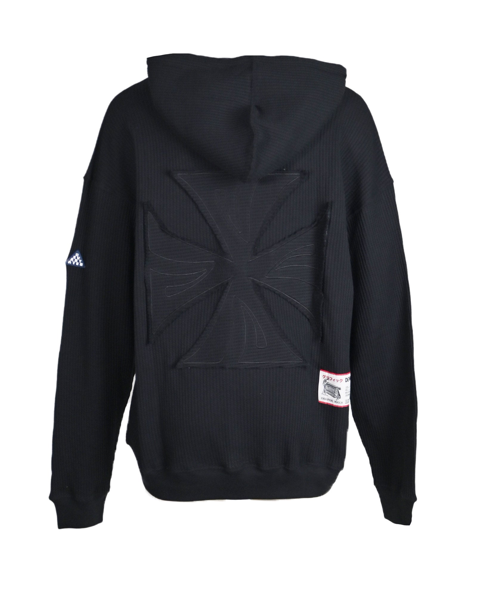 DEVA STATES・ディーヴァ ステイツ - パーカー・フーディ WAFFLE KNIT ZIP-UP HOODIE - CROSS / BLACK