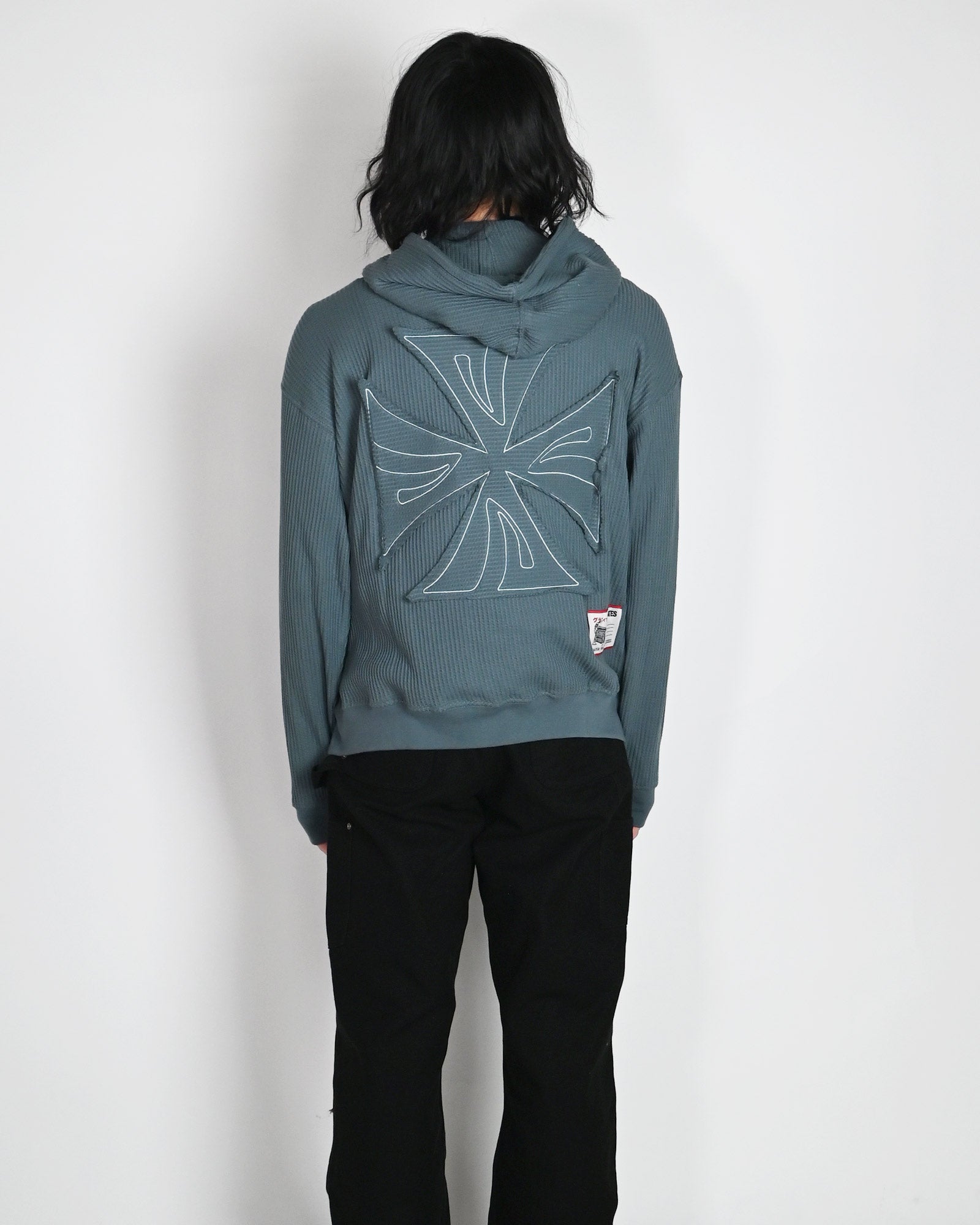 DEVA STATES・ディーヴァ ステイツ - パーカー・フーディ WAFFLE KNIT ZIP-UP HOODIE - CROSS / BLUE