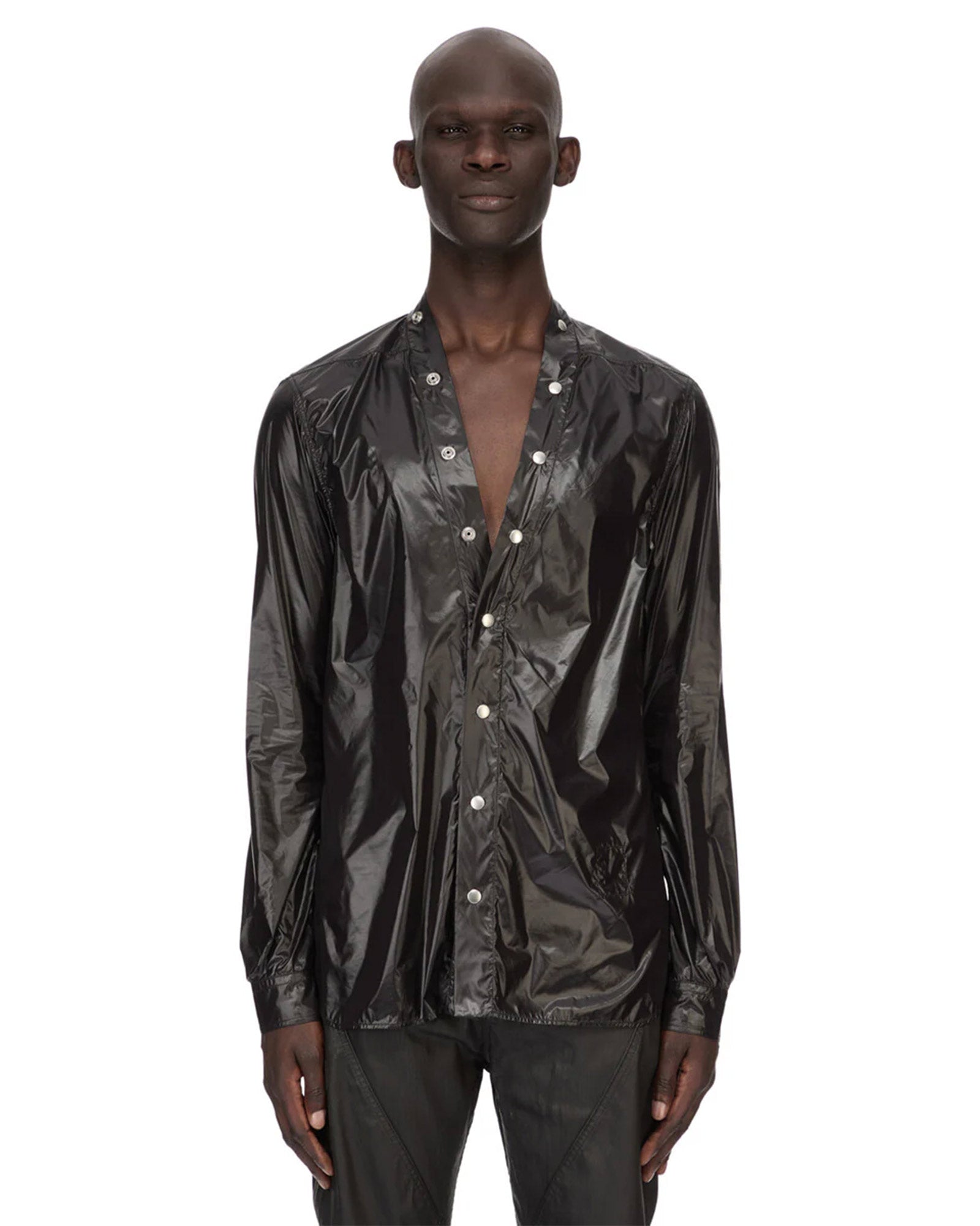 RICK OWENS DRKSHDW・リックオウエンス ダークシャドウ - ナイロンジャケット LARRY SHIRT / BLACK