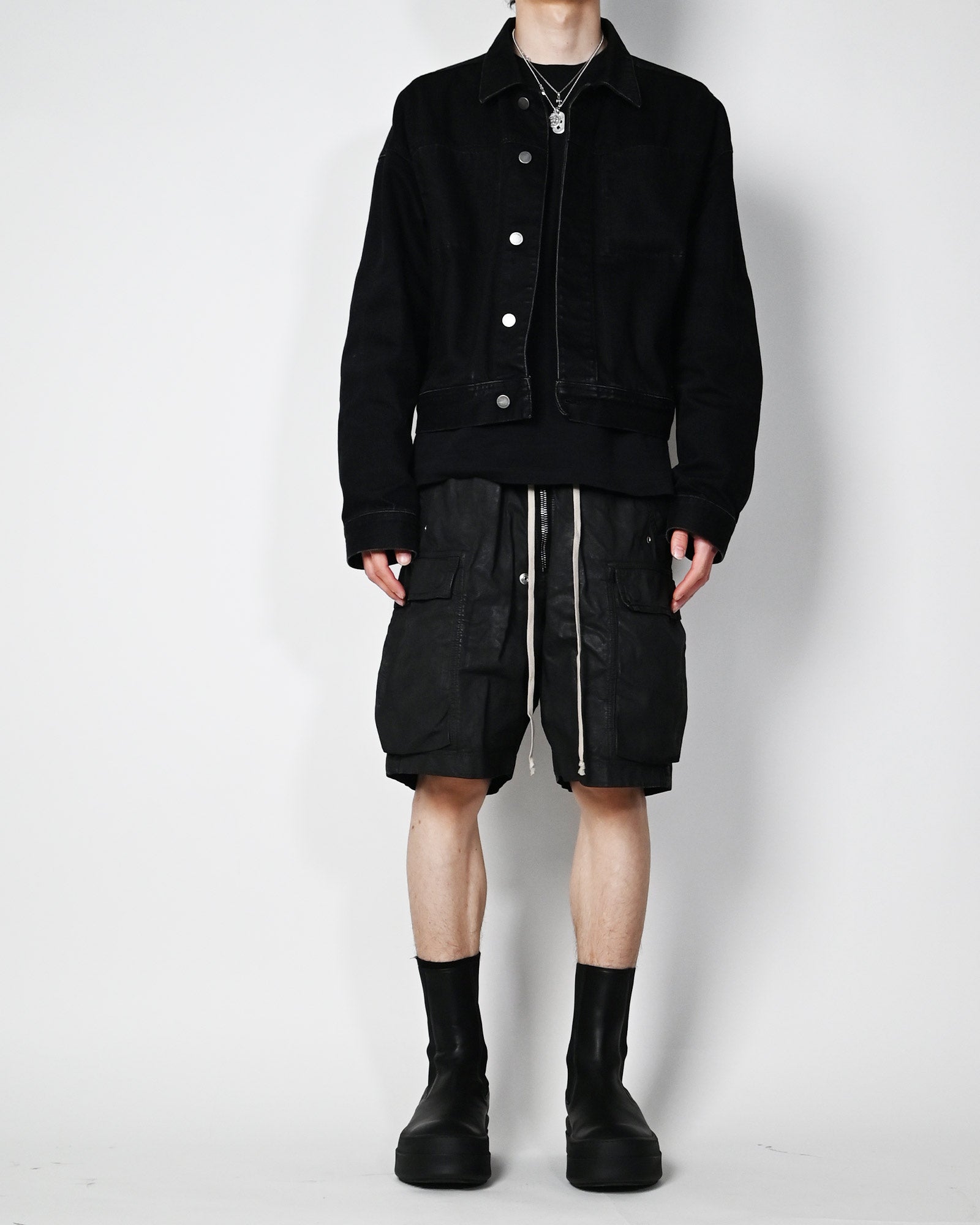 RICK OWENS DRKSHDW・リックオウエンス ダークシャドウ - ハーフ・ショートパンツ CARGOBELA SHORTS / BLACK