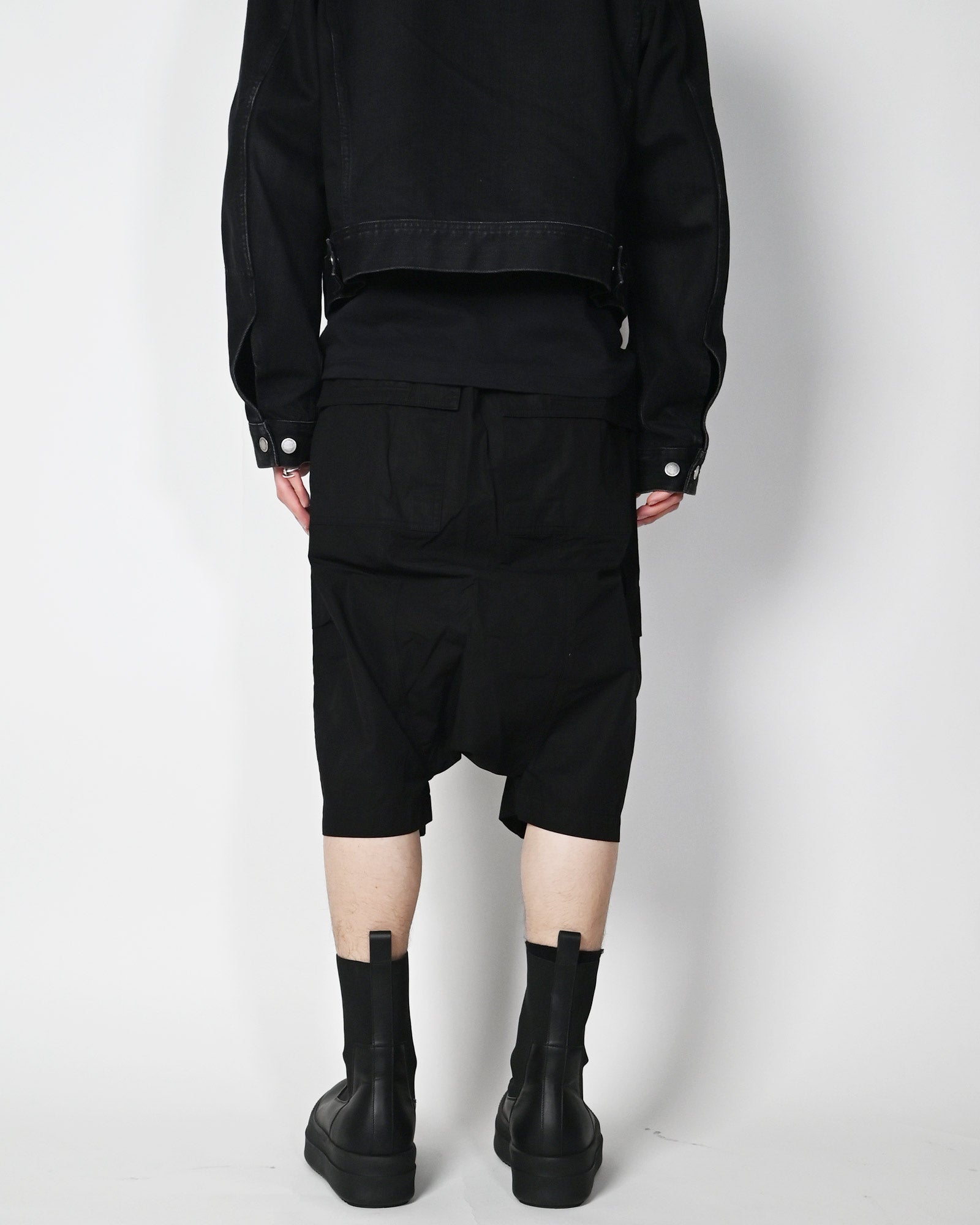 RICK OWENS DRKSHDW・リックオウエンス ダークシャドウ - ハーフ・ショートパンツ SHORTS - CREATCH CARGO PODS / BLACK