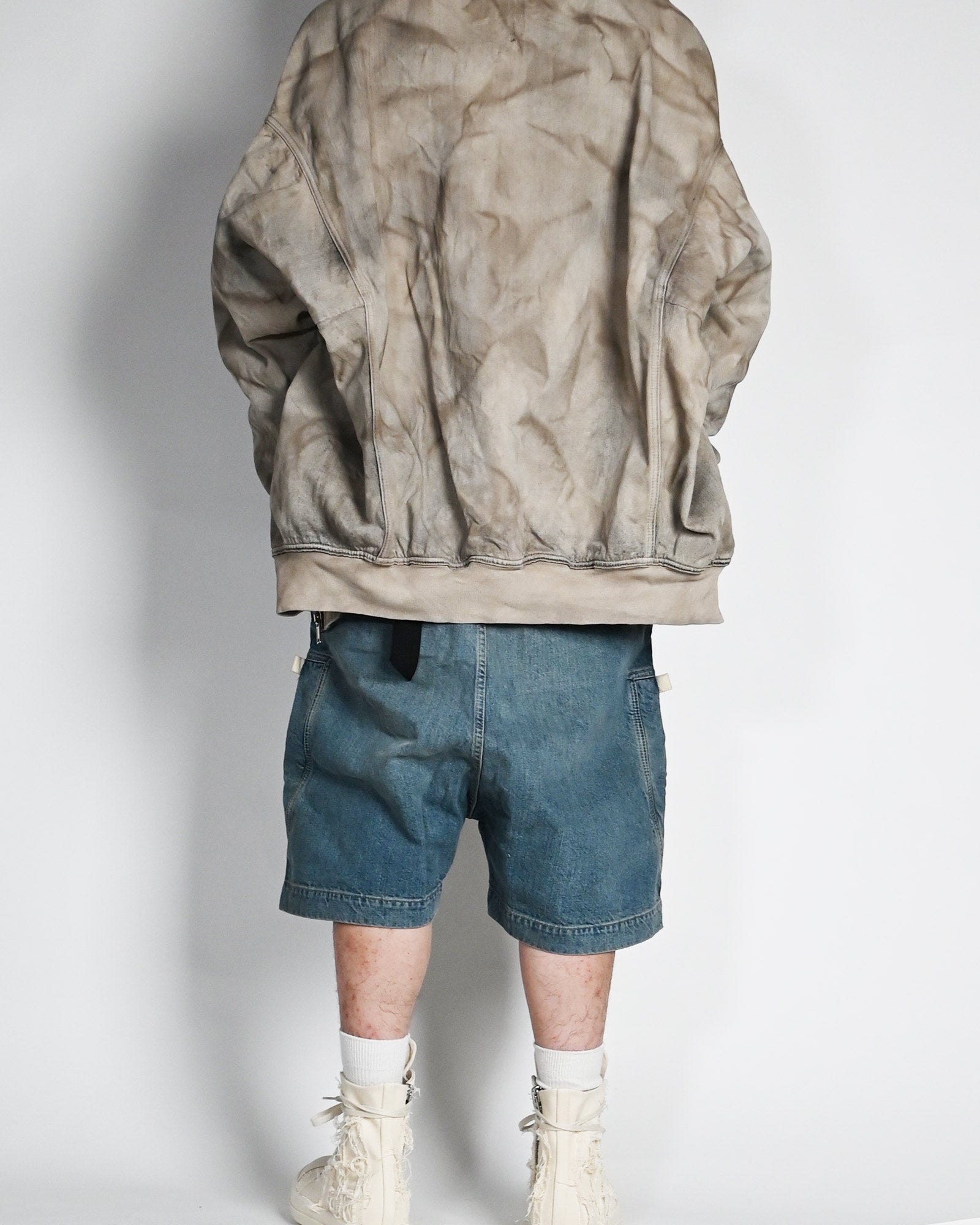 RICK OWENS DRKSHDW・リックオウエンス ダークシャドウ - デニムパンツ SHORTS IN DENIM - BAUHAUS PODS / WASHED INDIGO