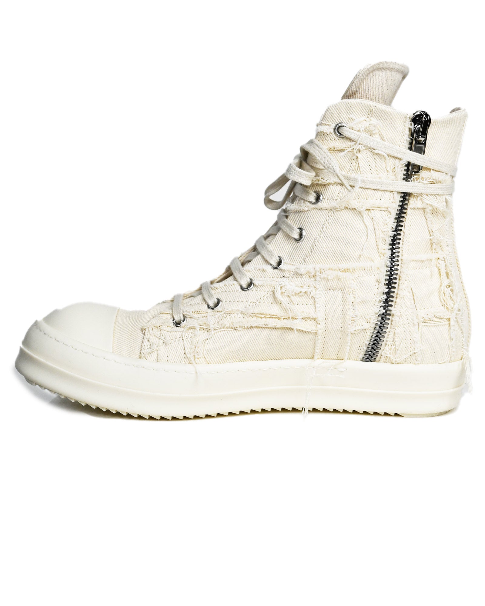 RICK OWENS DRKSHDW・リックオウエンス ダークシャドウ - ハイカットスニーカー SNEAKS -SLASH-SLASHED / MILK/MILK/MILK