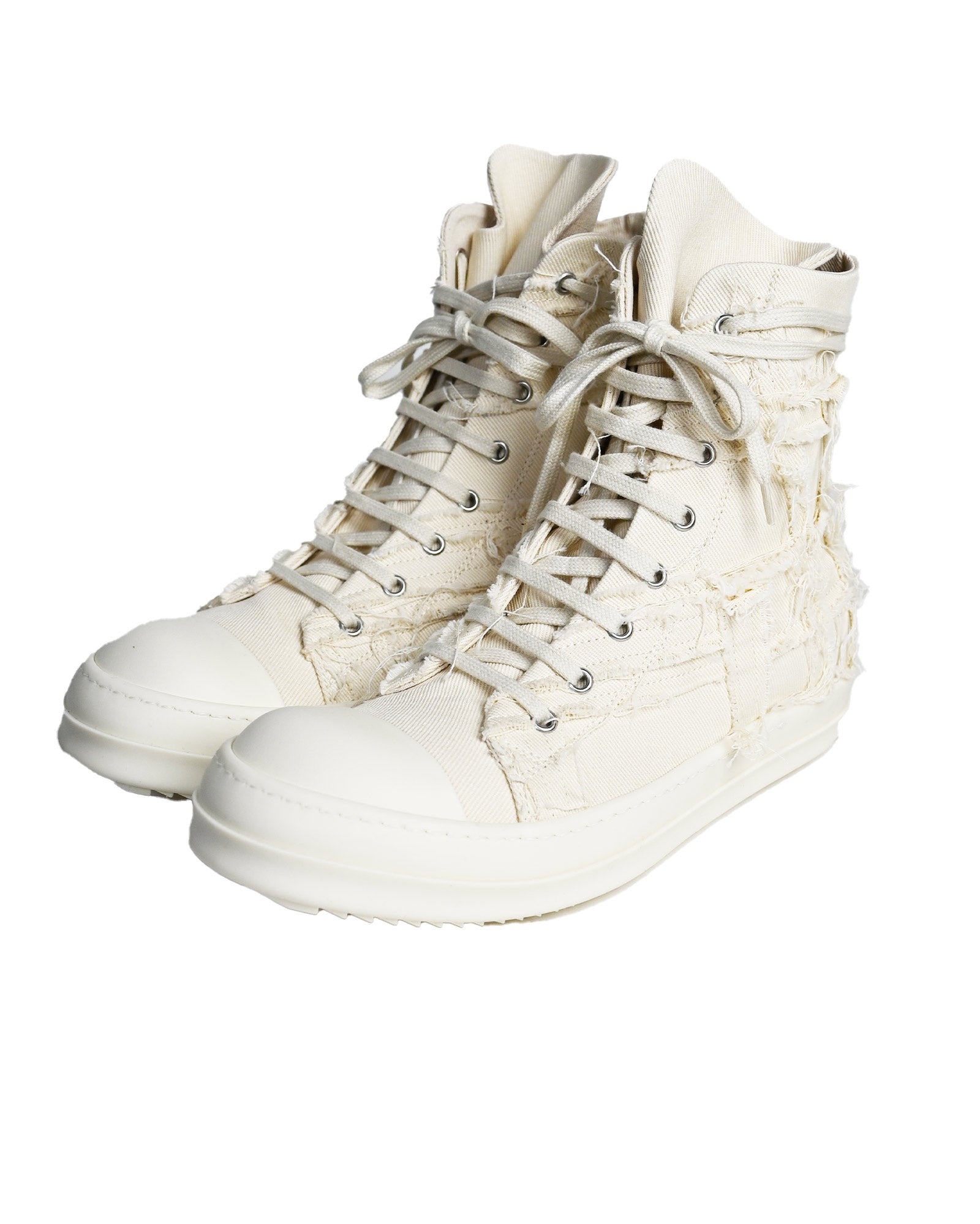 RICK OWENS DRKSHDW・リックオウエンス ダークシャドウ - ハイカットスニーカー SNEAKS -SLASH-SLASHED / MILK/MILK/MILK