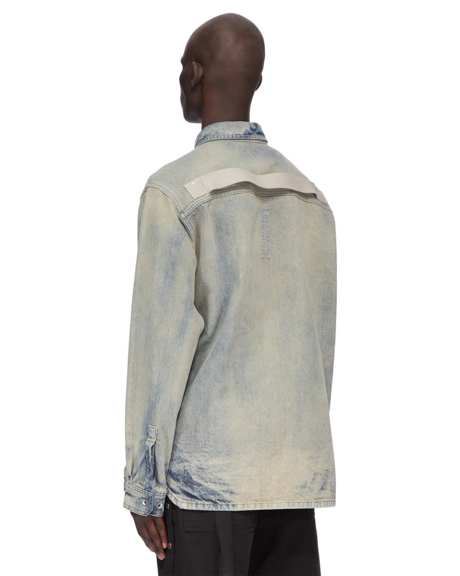 RICK OWENS DRKSHDW・rick owens dark shadow -  GIACCA IN DENIM - JUMBO OUTERSHIRT / MINERAL PEARL