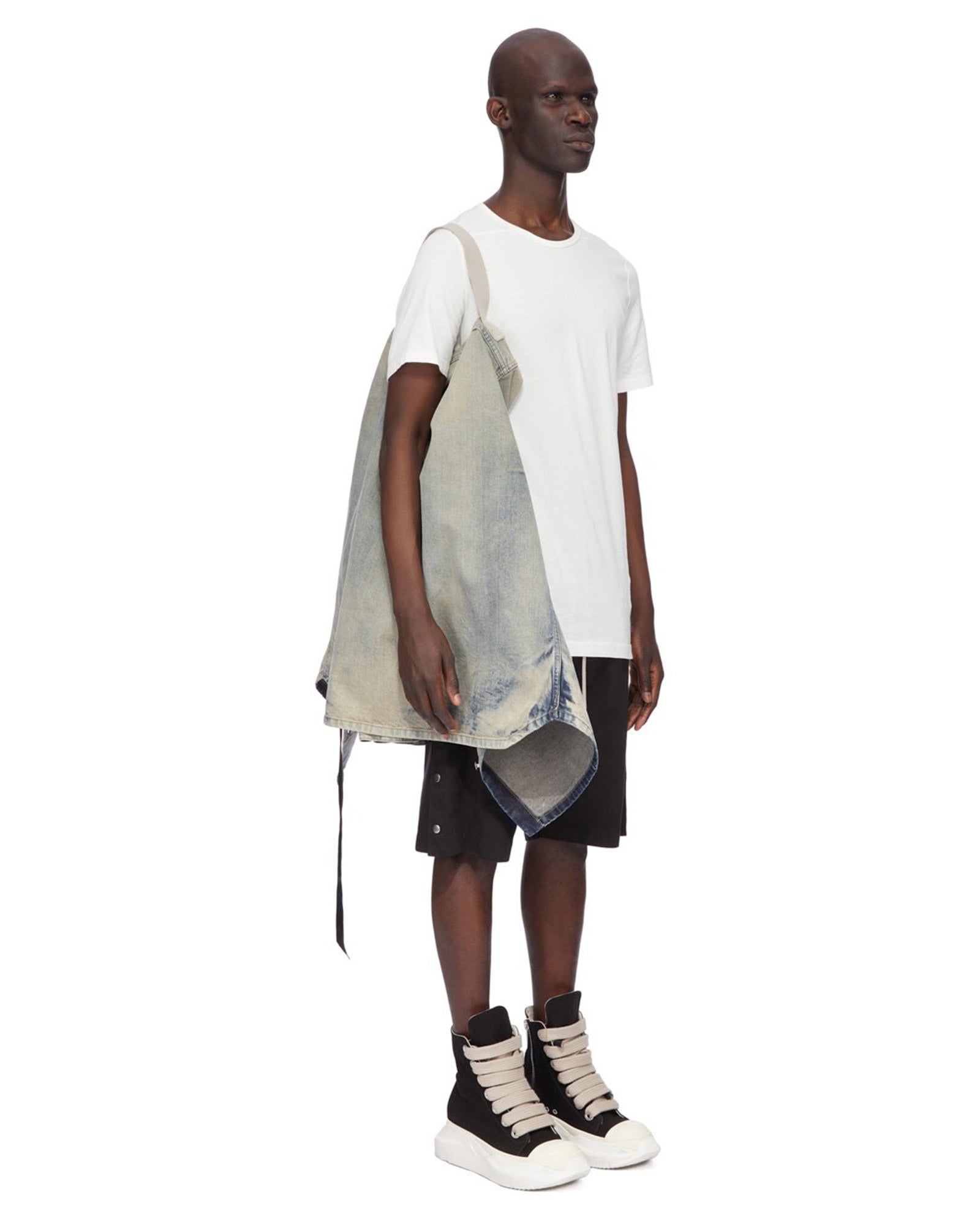 RICK OWENS DRKSHDW・rick owens dark shadow -  GIACCA IN DENIM - JUMBO OUTERSHIRT / MINERAL PEARL
