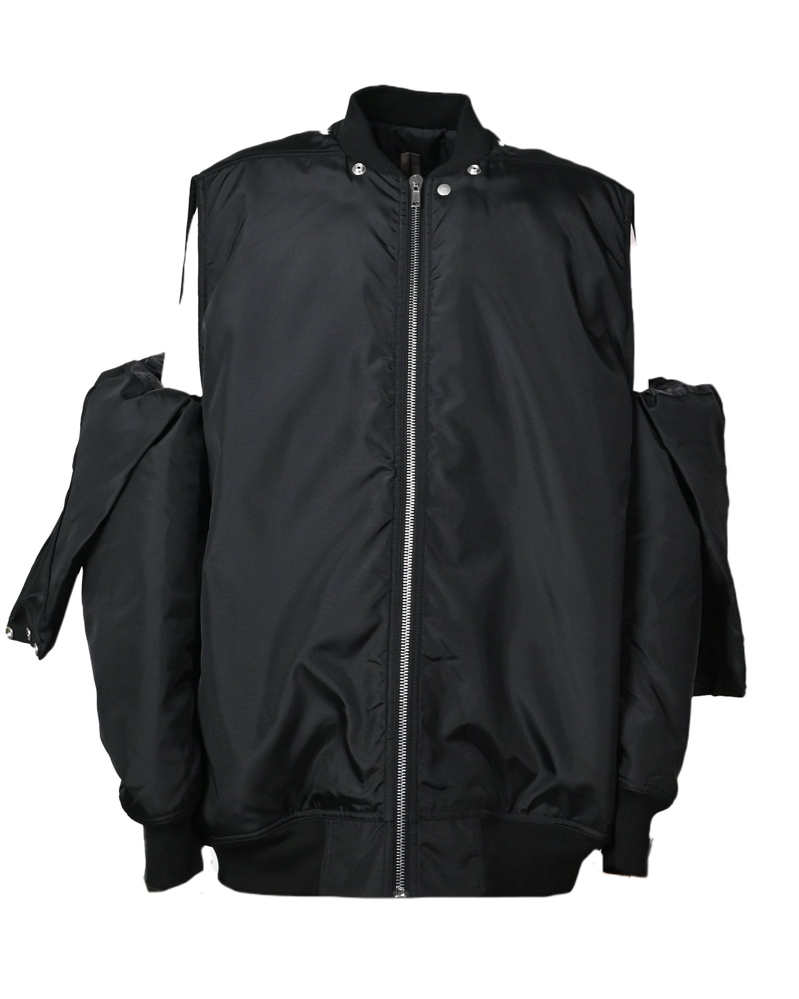 RICK OWENS DRKSHDW・リックオウエンス ダークシャドウ - ナイロンジャケット BOMBER IMBOTTITO - CONVERTIBLE JUMBO PETER FLIGHT / BLACK