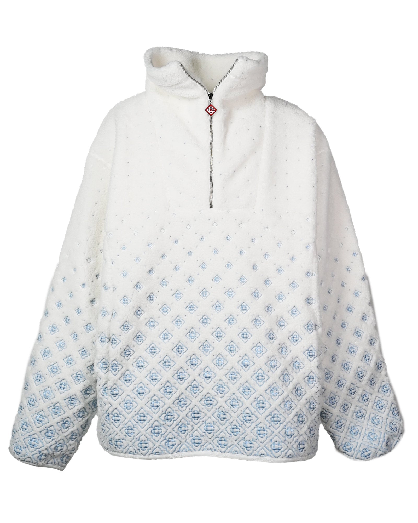 EMBROIDERED FLEECE / WHITE