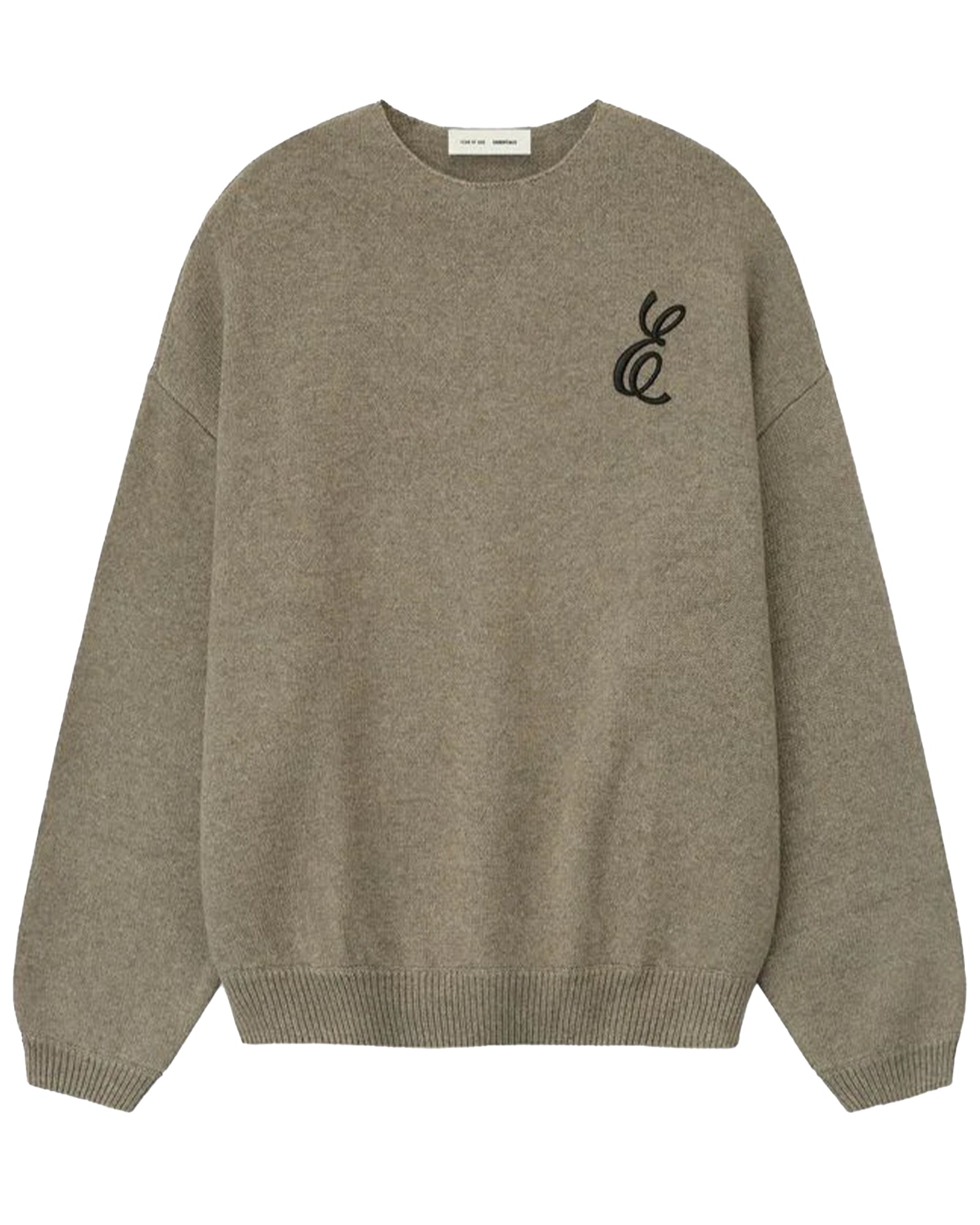 EMBROIDERED MERINO CREWNECK SWEATER
 / HOMESTEAD HEATHER