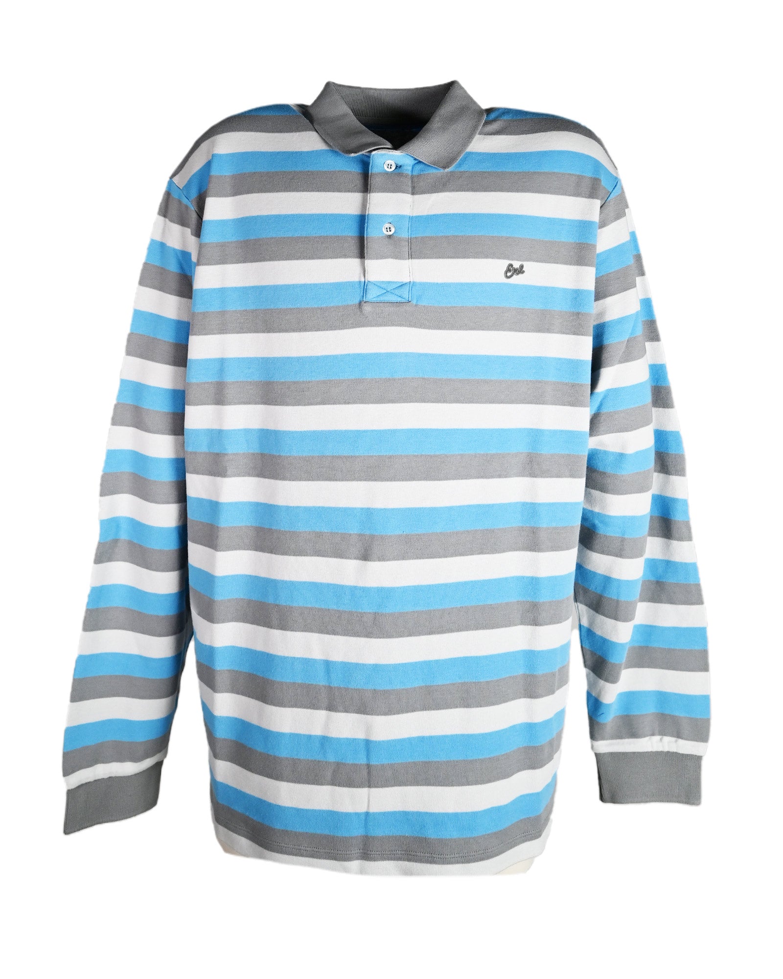 UNISEX STRIPED LONG SLEEVE POLO KNIT / MULTI