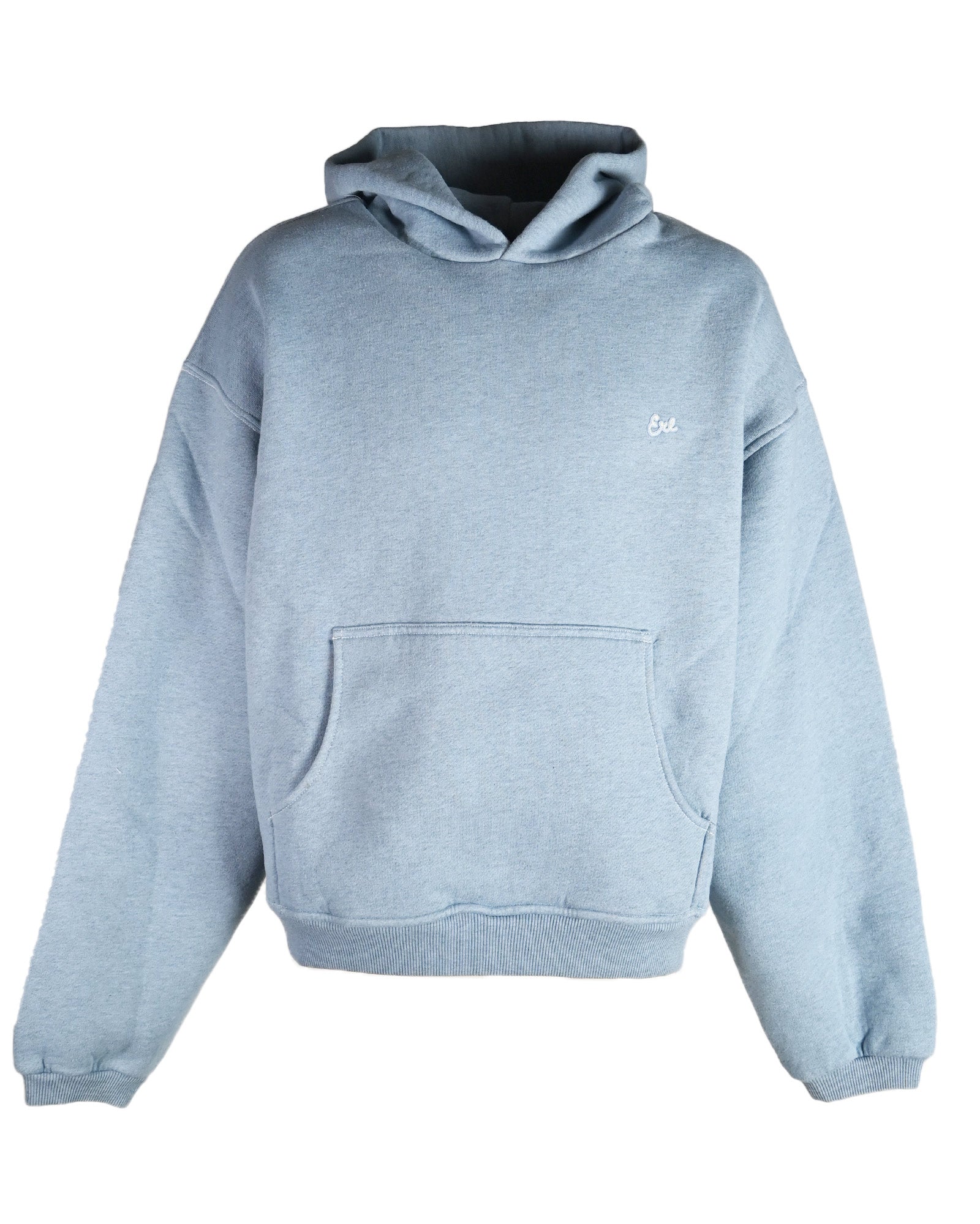 UNISEX HEATHERED HOODIE KNIT / BLUE