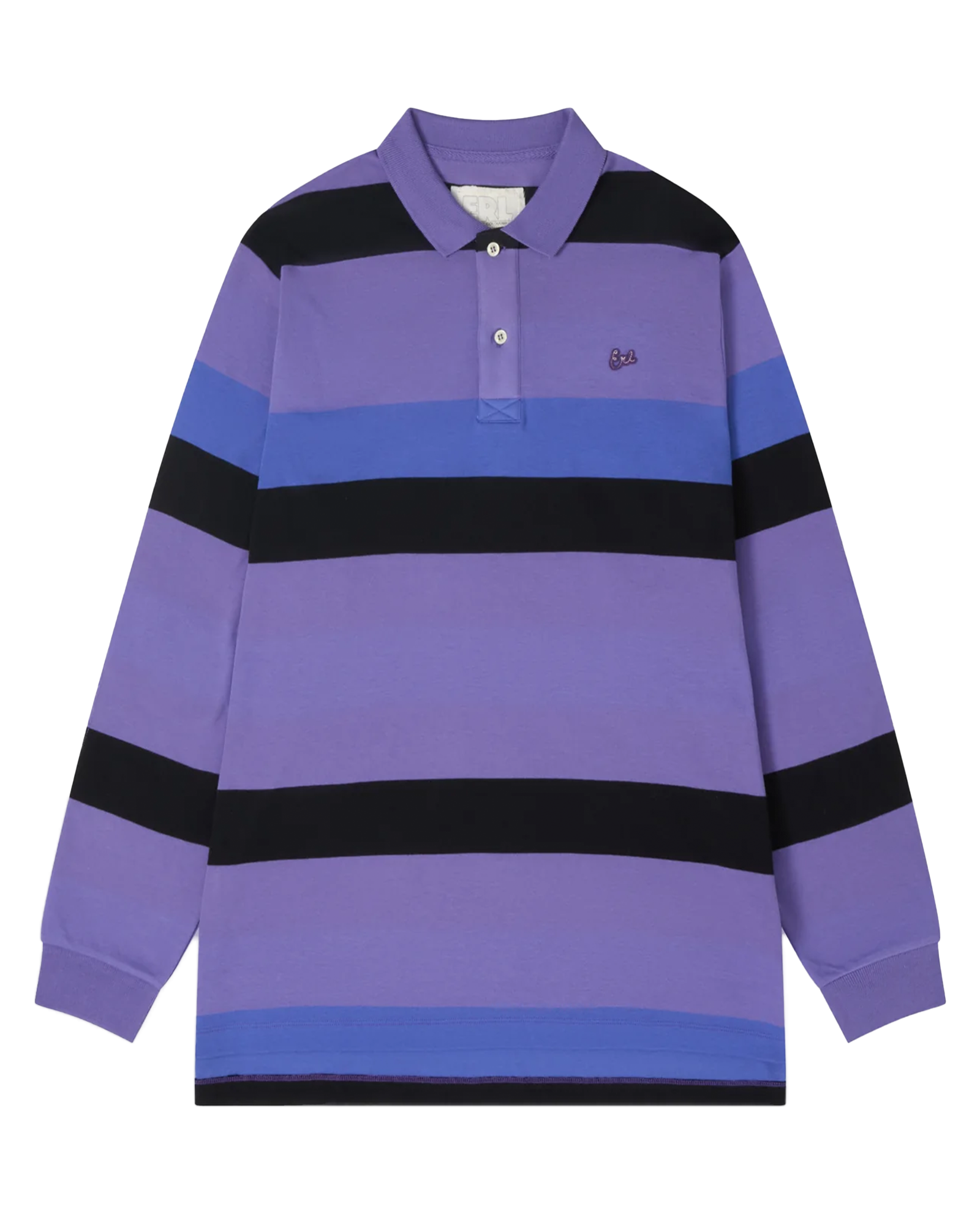 ERL・イーアールエル - ポロシャツ UNISEX STRIPED RUGBY LONGSLEEVE KNIT / PURPLE