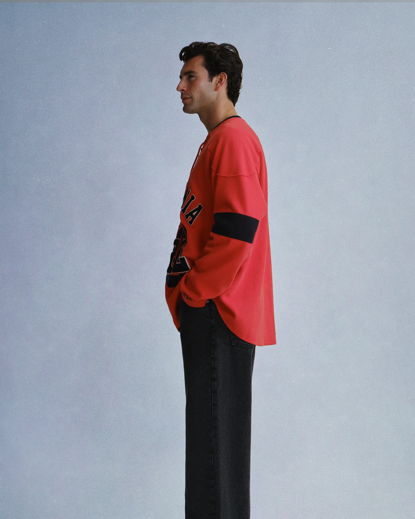 ERL・E.R.L. -  UNISEX RED HOCKEY SWEATSHIRT KNIT / RED